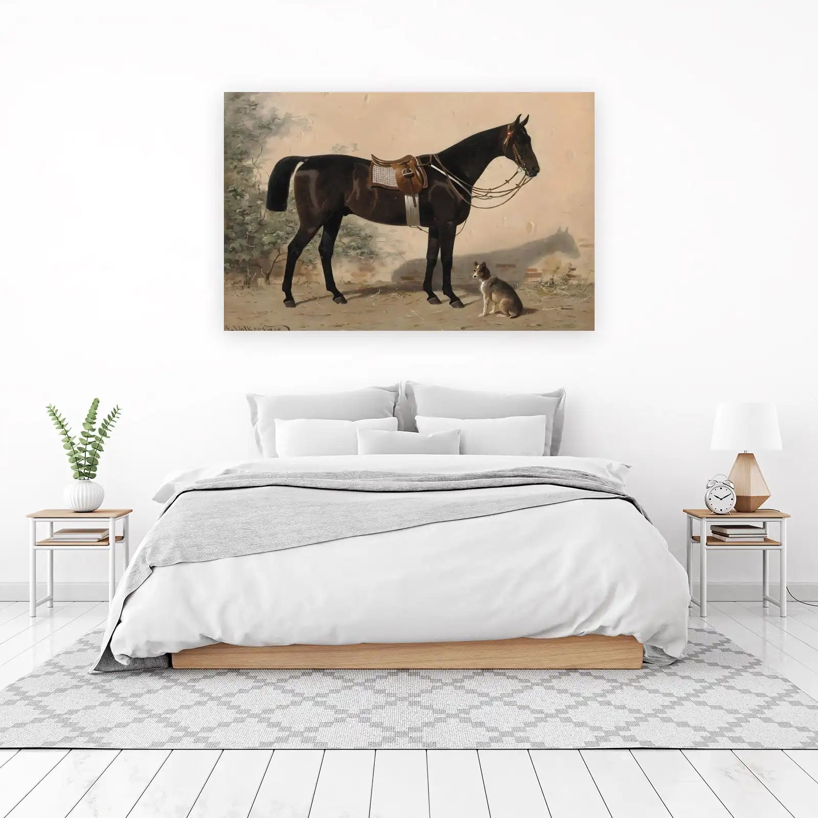 Elegant Horse & Loyal Dog Vintage Wall Art