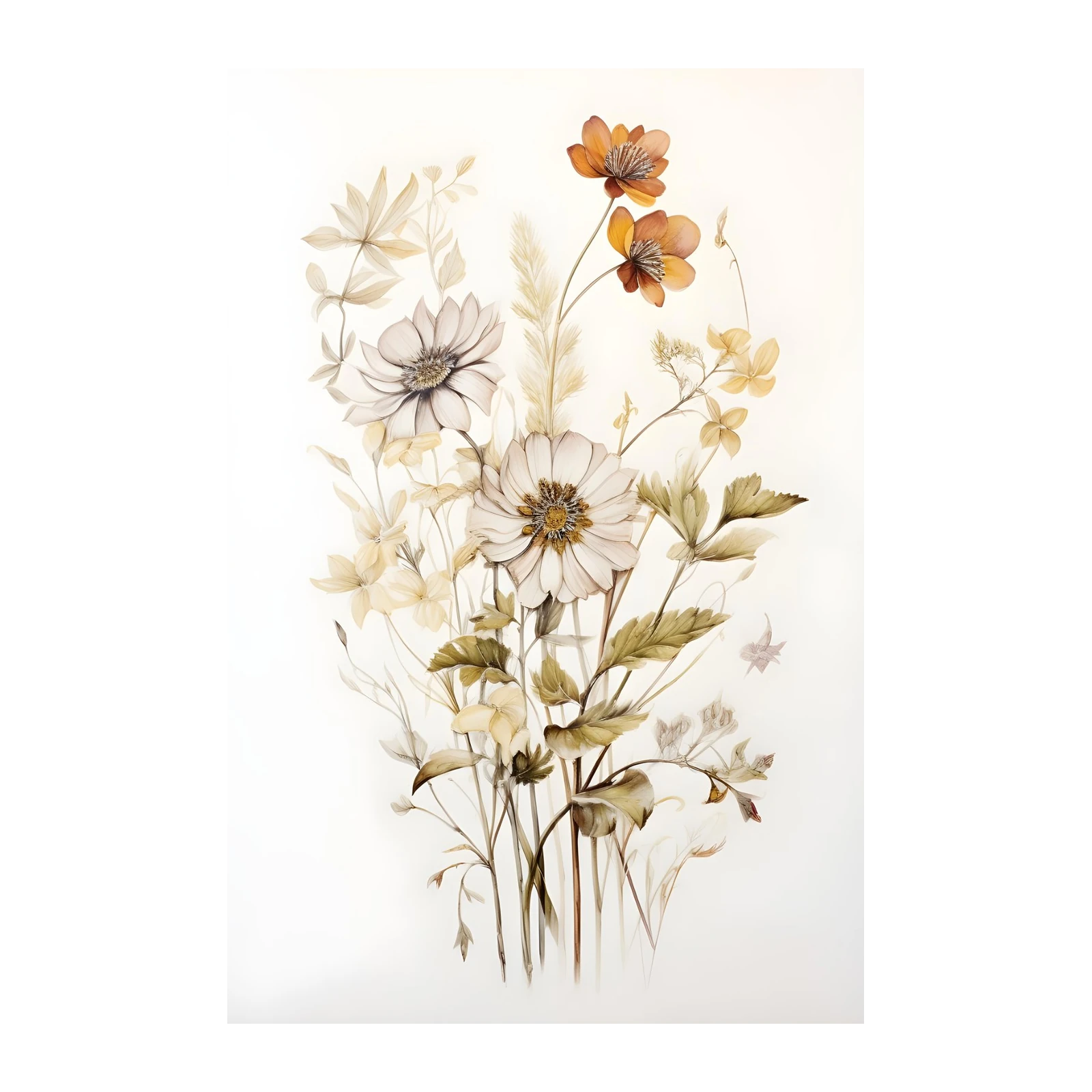 Botanical Dreams Delicate Floral Wall Art