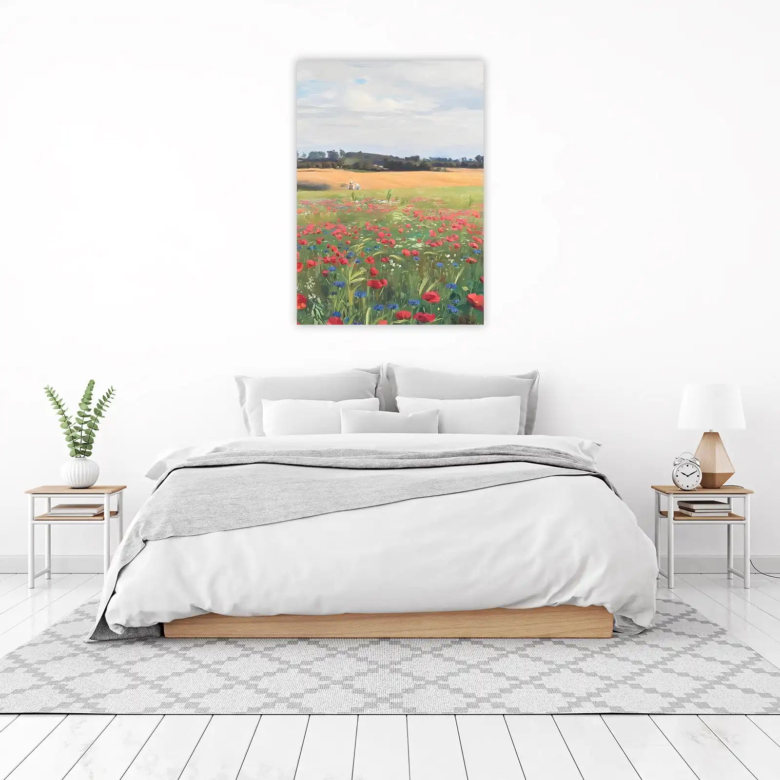 Vibrant Poppy Field Landscape Wall Art