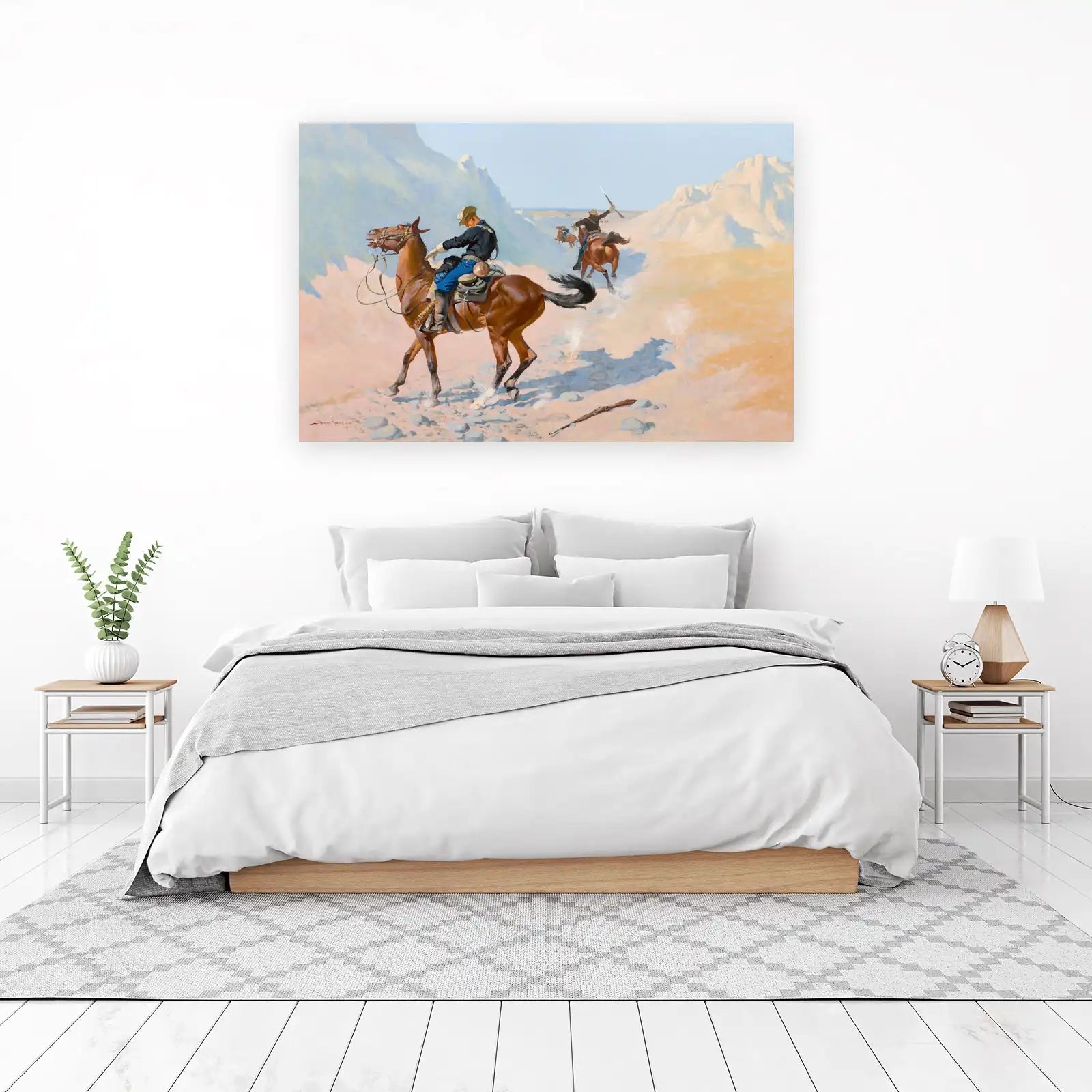Western Cavalry Charge Desert Landscape Wall Art