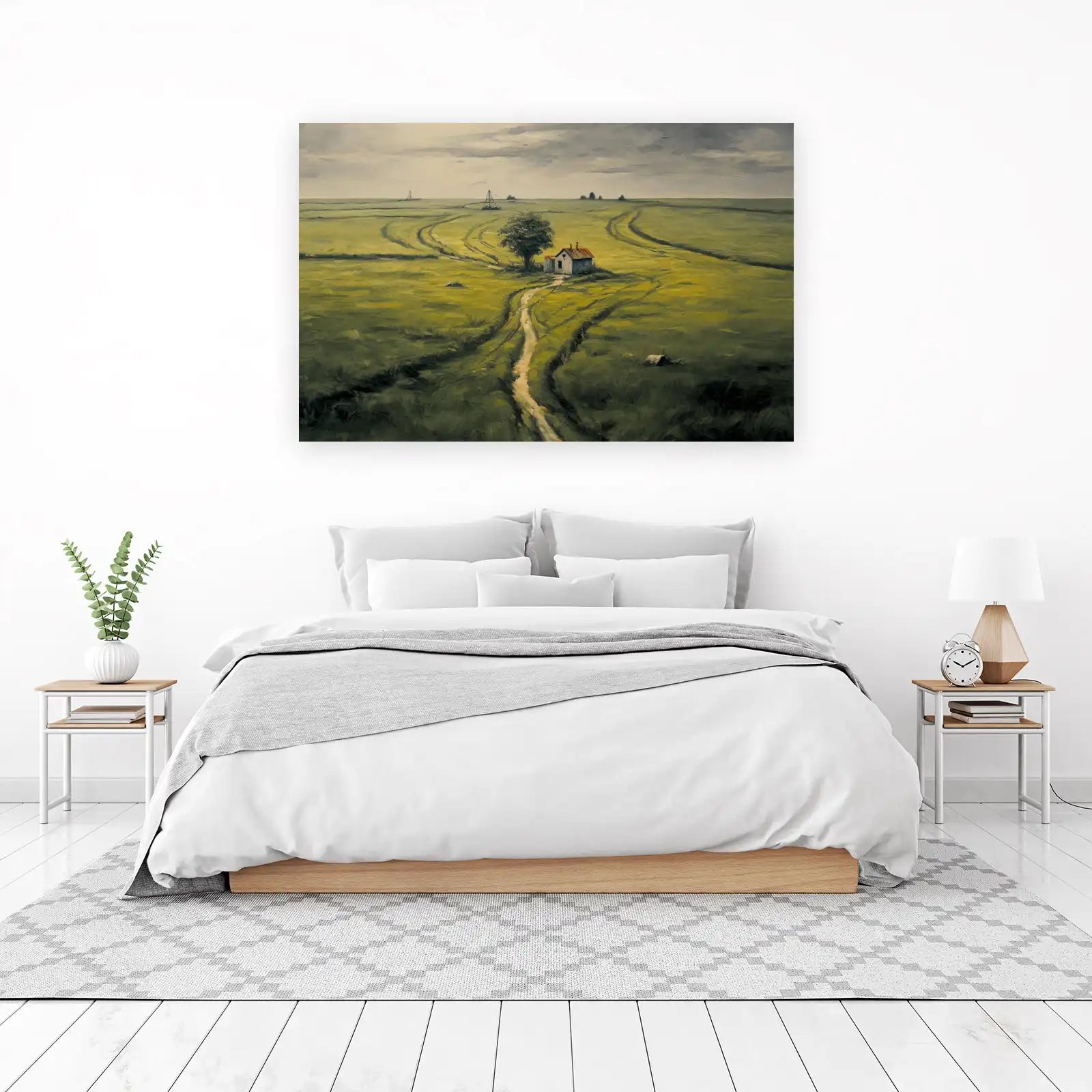 Serene Countryside House Landscape Wall Art
