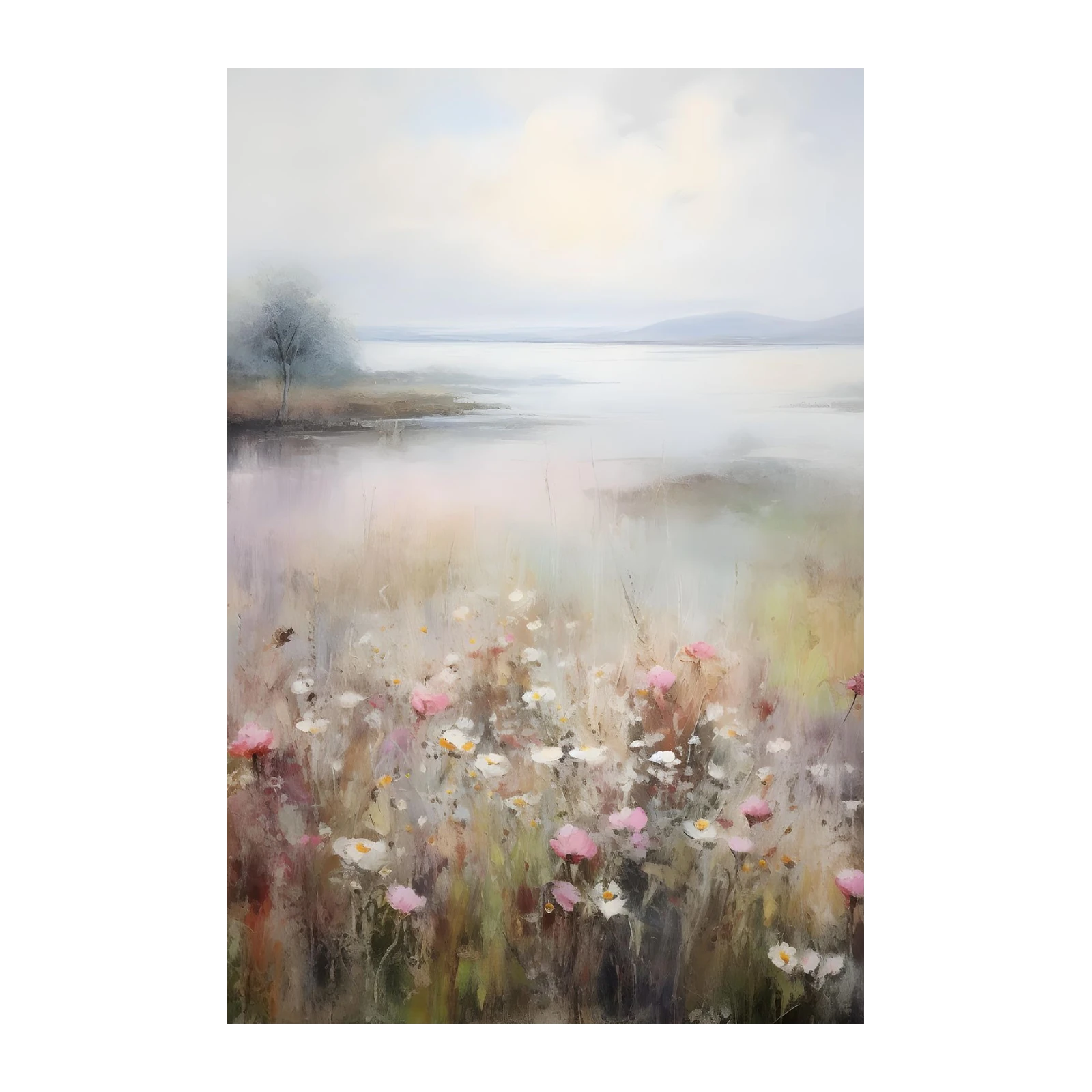 Serene Meadow Landscape Wall Art
