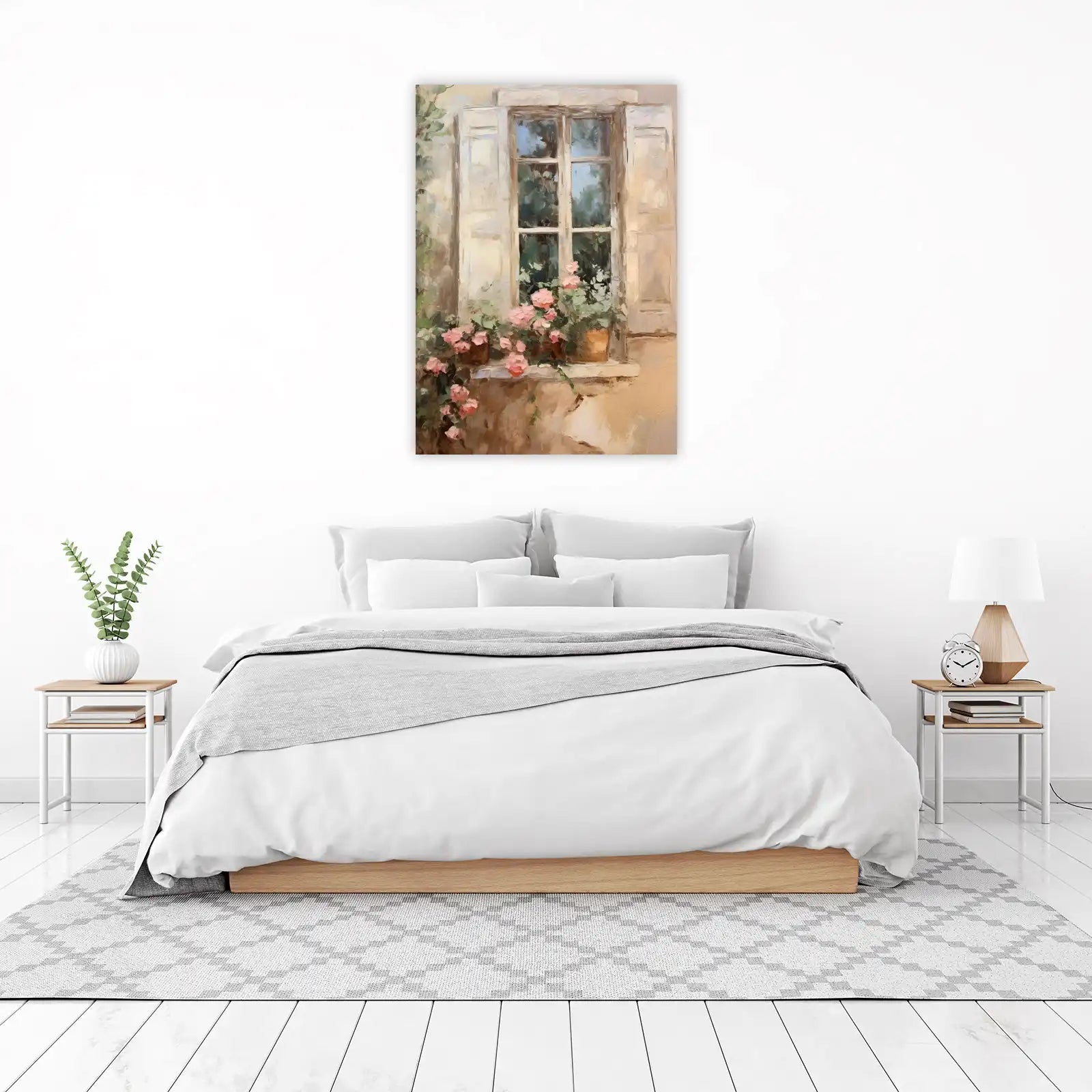 French Countryside Window Roses Wall Art