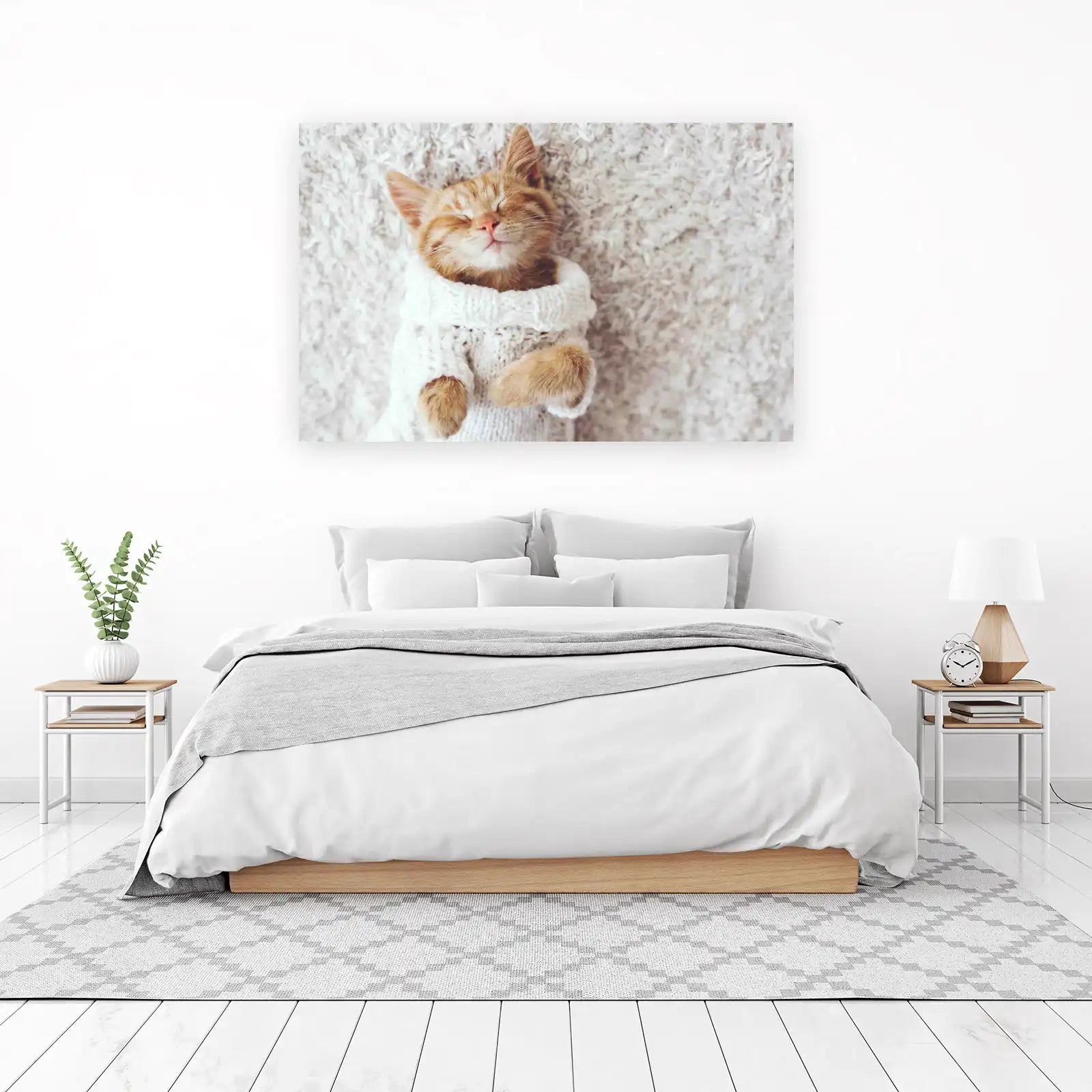 Cozy Ginger Kitten in Sweater Wall Art