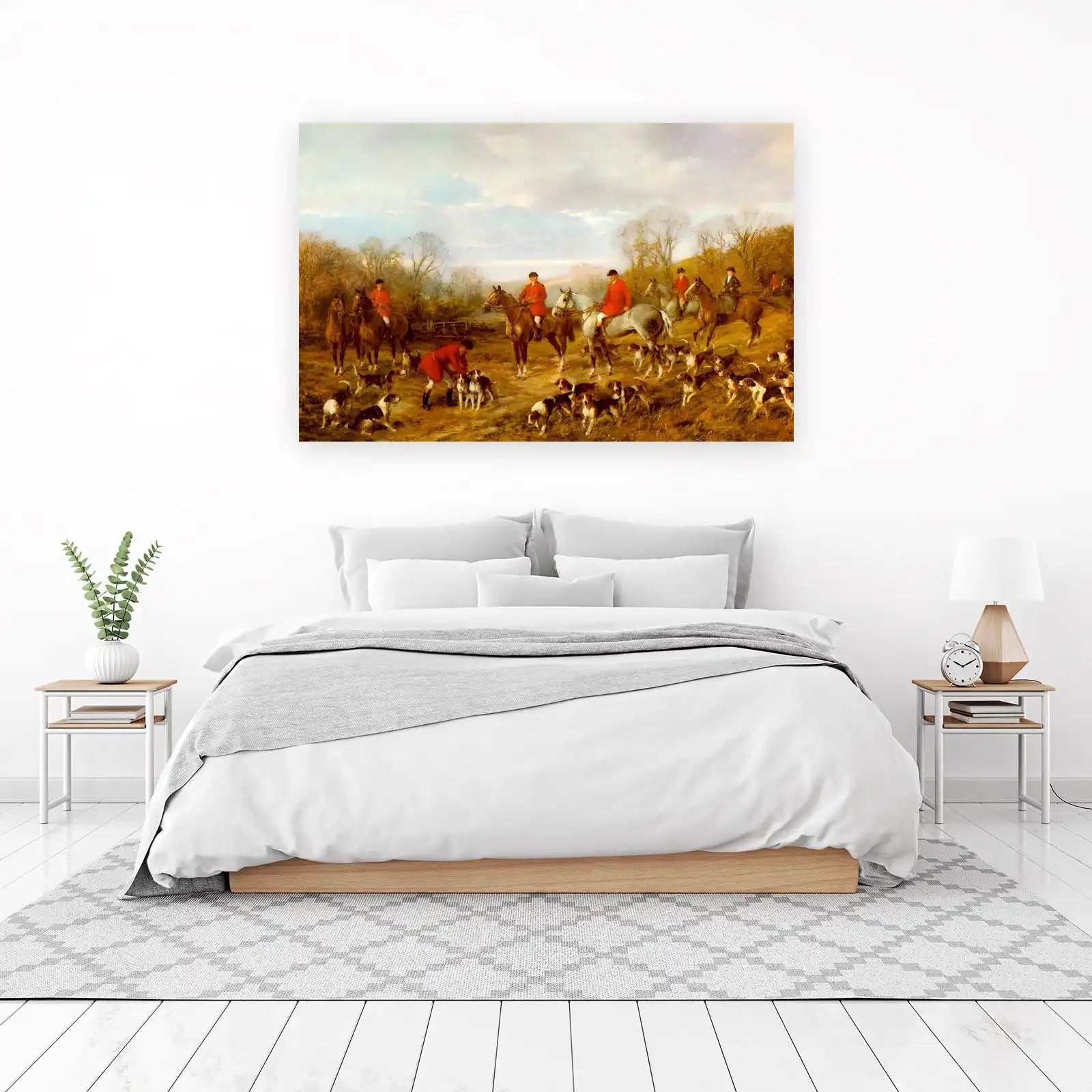 Fox Hunting Scene Equestrian Horse Art Wall Art