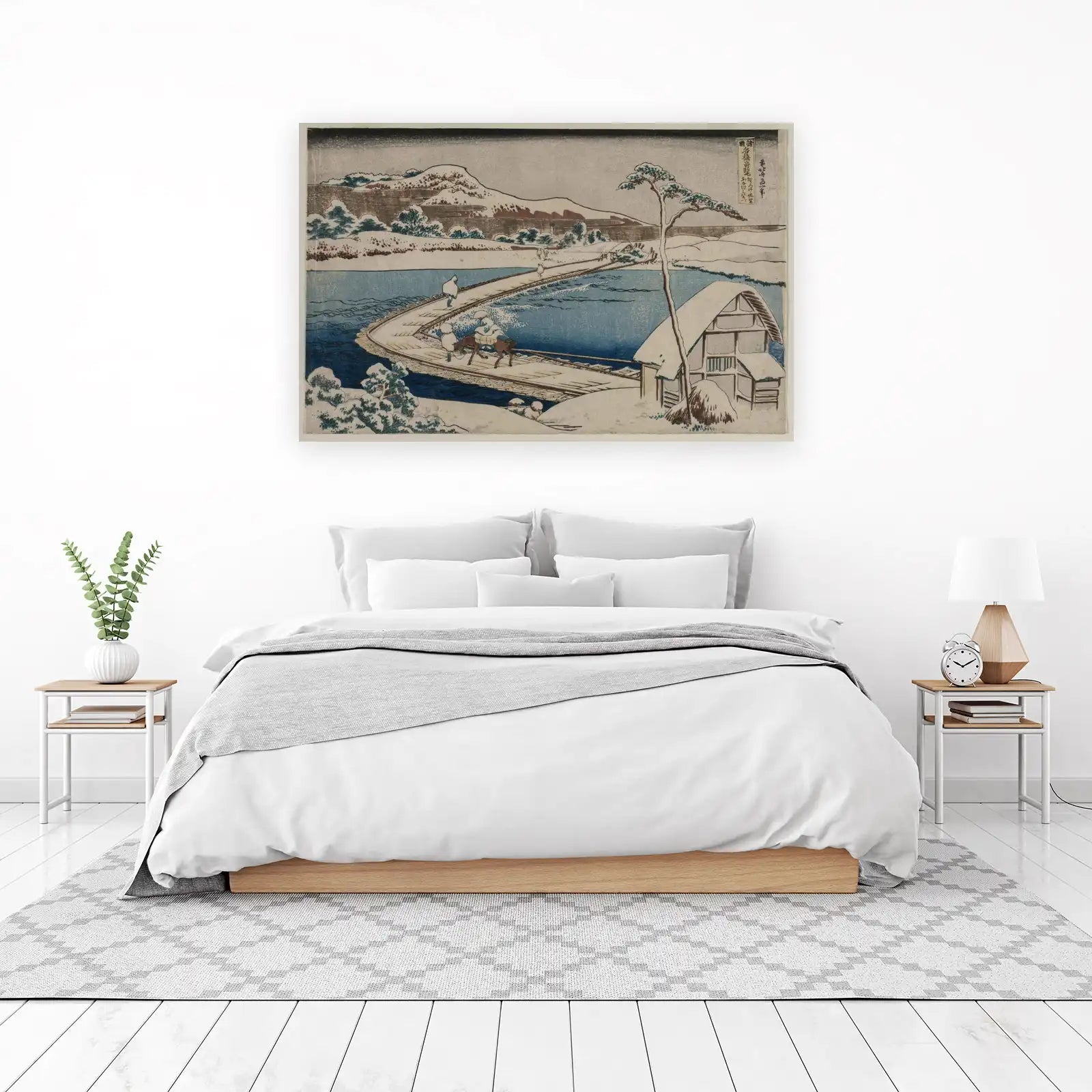 Serene Winter Crossing Japanese Art Wall Art