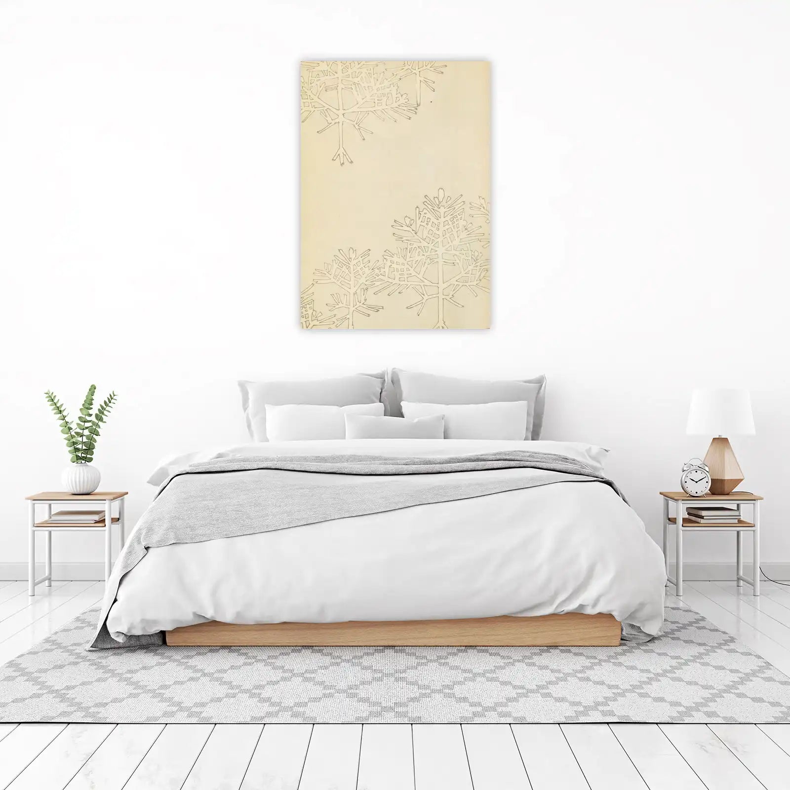 Minimalist Snowflake Line Art Wall Art