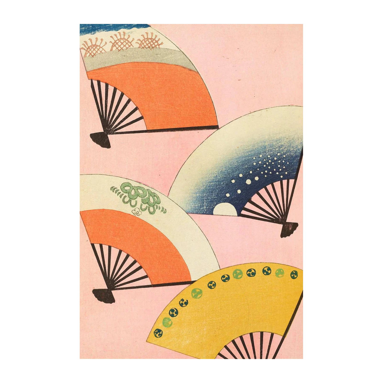 Vintage Japanese Fans Wall Art