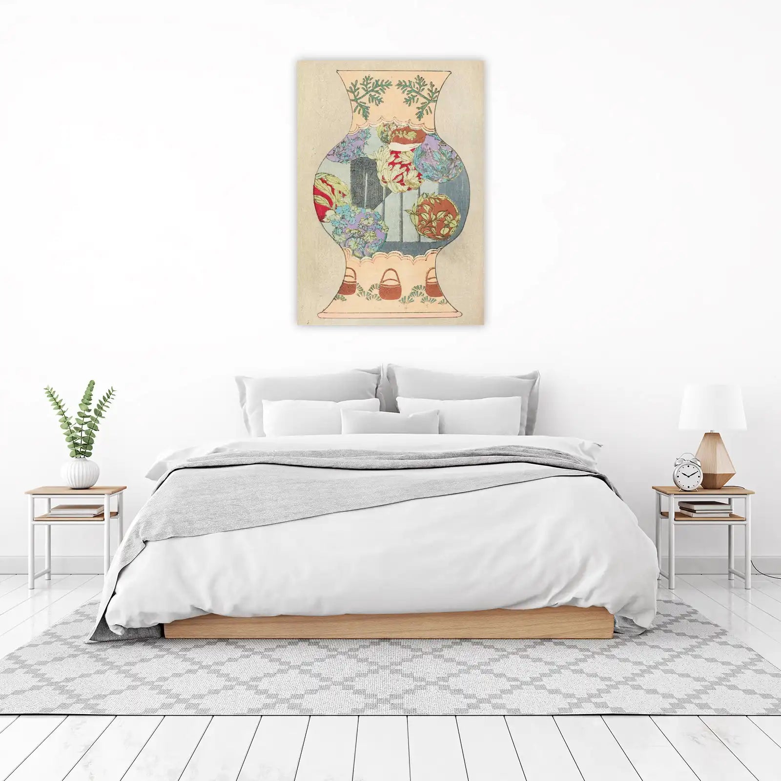 Vintage Floral Vase Japanese Art Wall Art