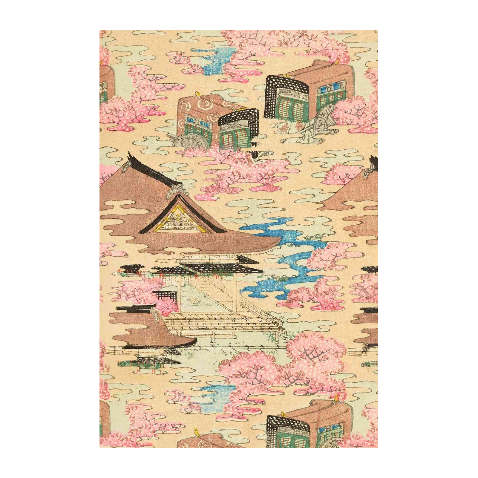Serene Japanese Landscape Sakura Wall Art
