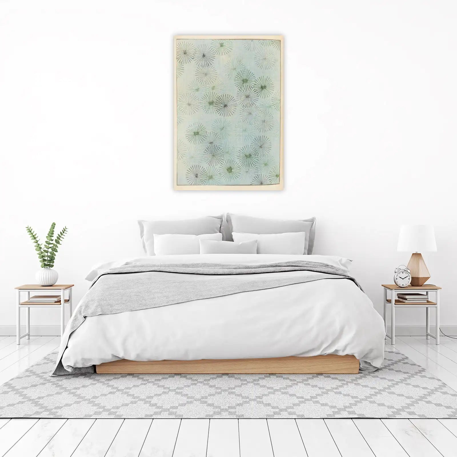Serene Seafoam Dandelion Starburst Wall Art