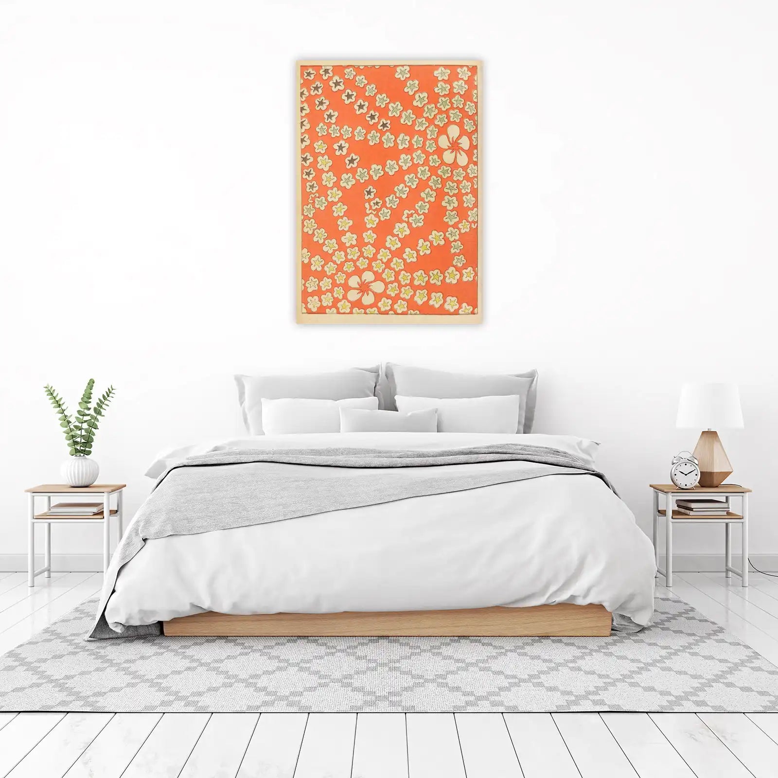 Vibrant Floral Burst Japanese Art Wall Art