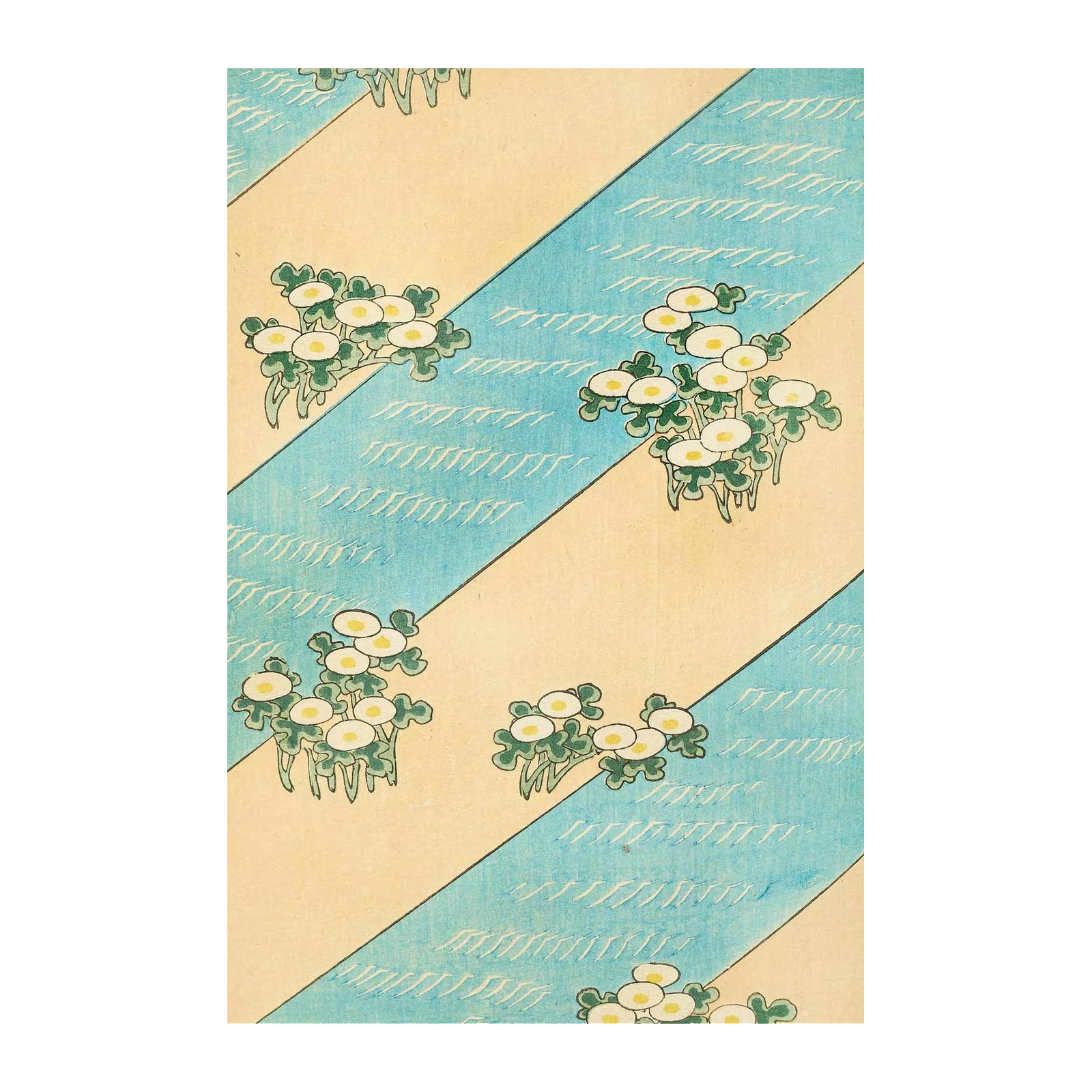 Serene Floral & Stripes Wall Art