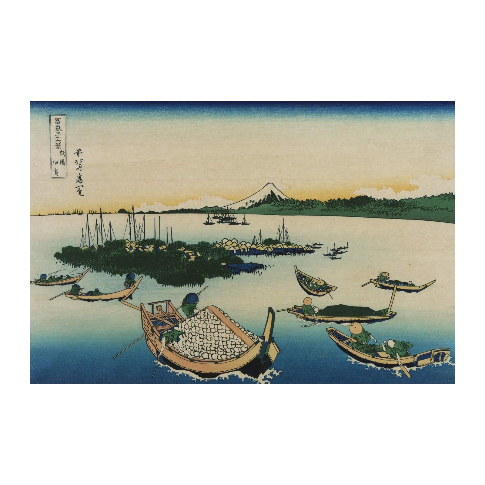 Mount Fuji River Scene Wall Art