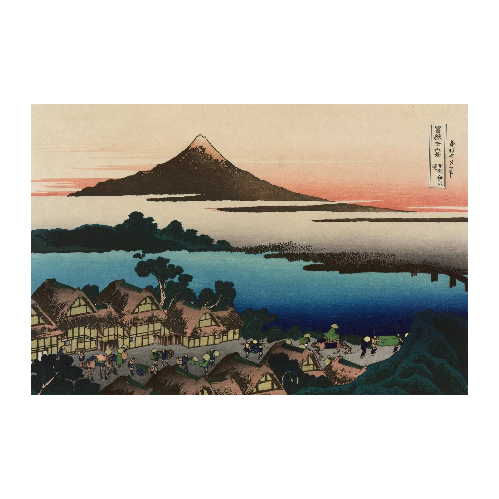 Mount Fuji Serene Village Wall Art