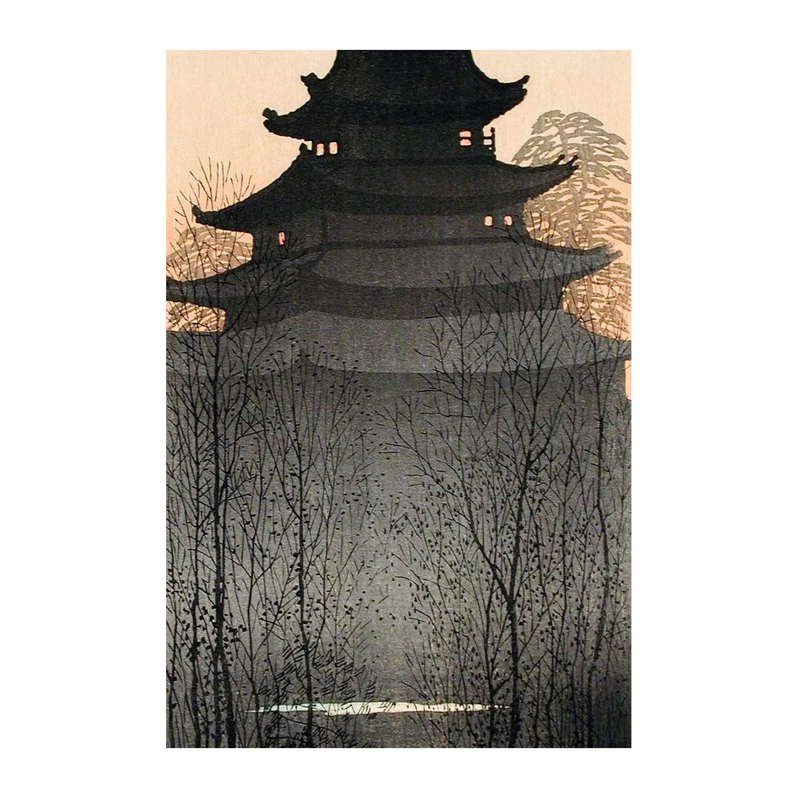 Serene Japanese Castle in Winter Wall Art