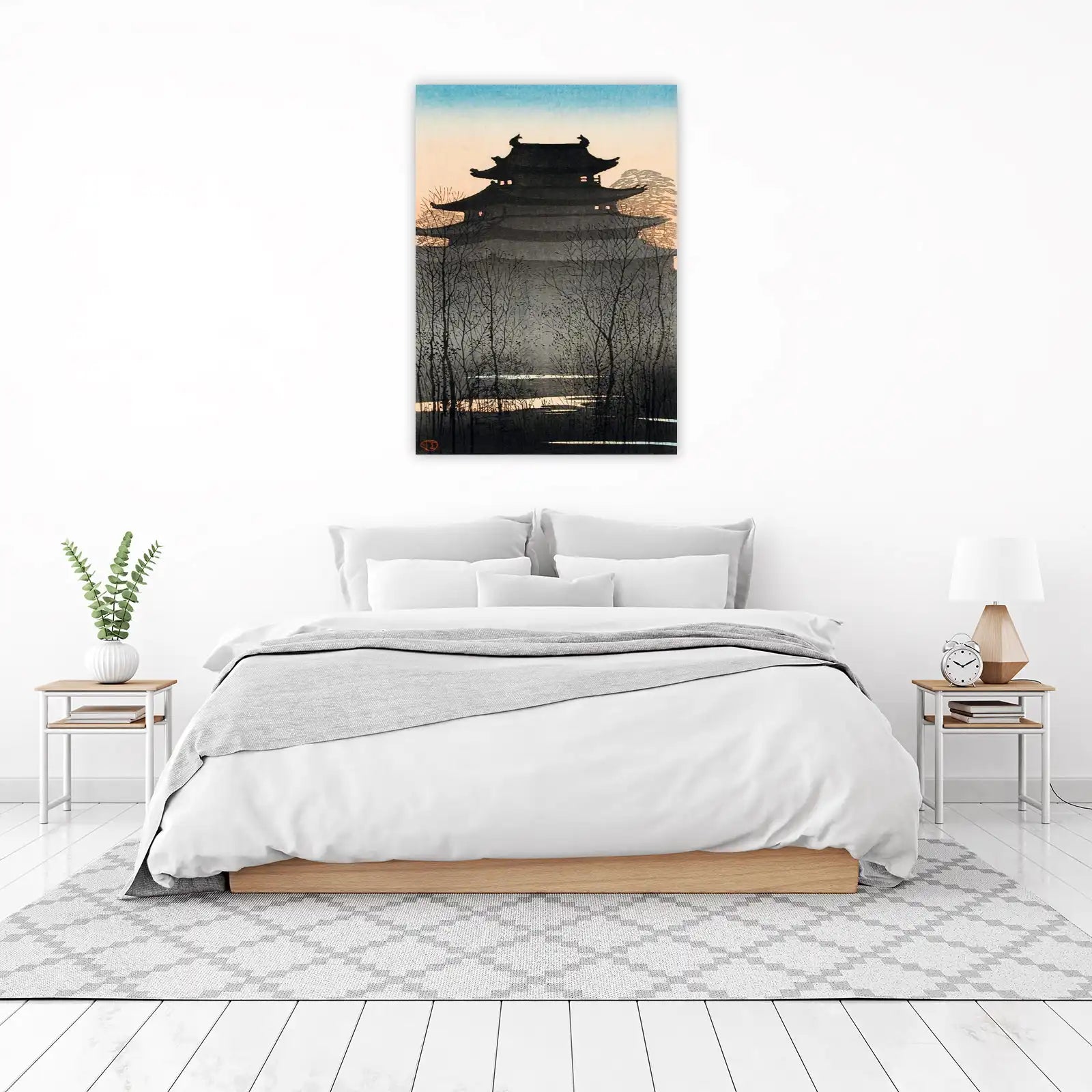 Serene Japanese Castle in Winter Wall Art