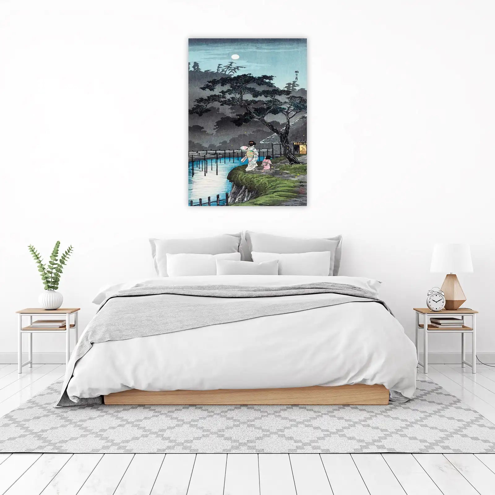 Tranquil Moonlit Japanese Landscape Wall Art