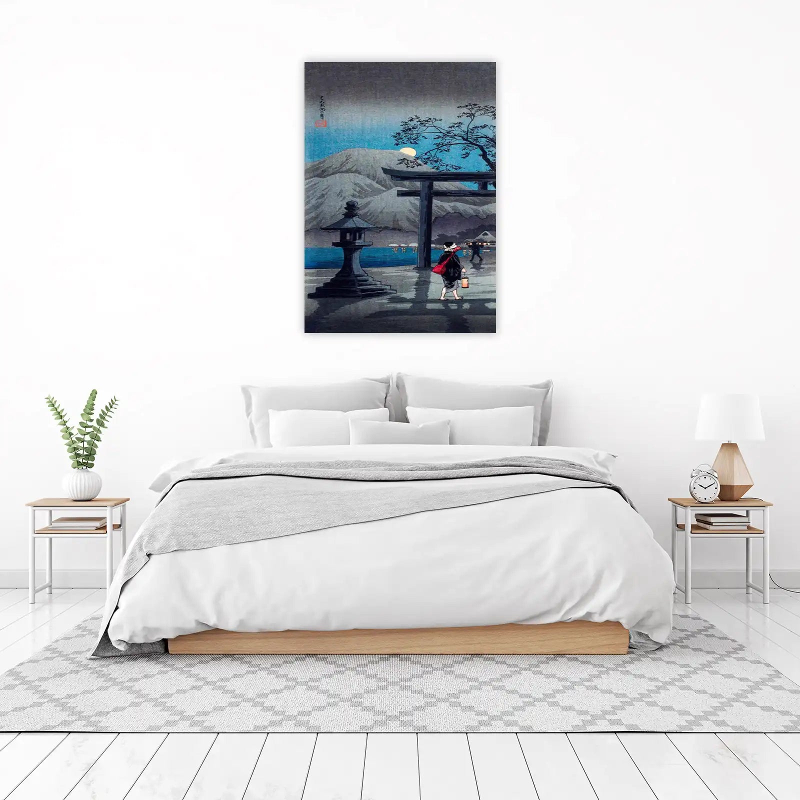 Serene Moonlight Japanese Landscape Wall Art