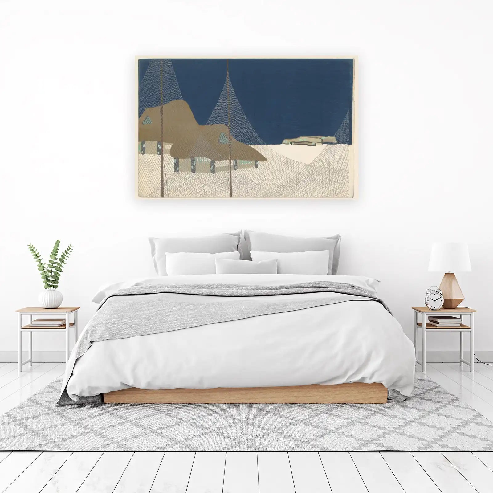 Serene Winter Village Wall Art