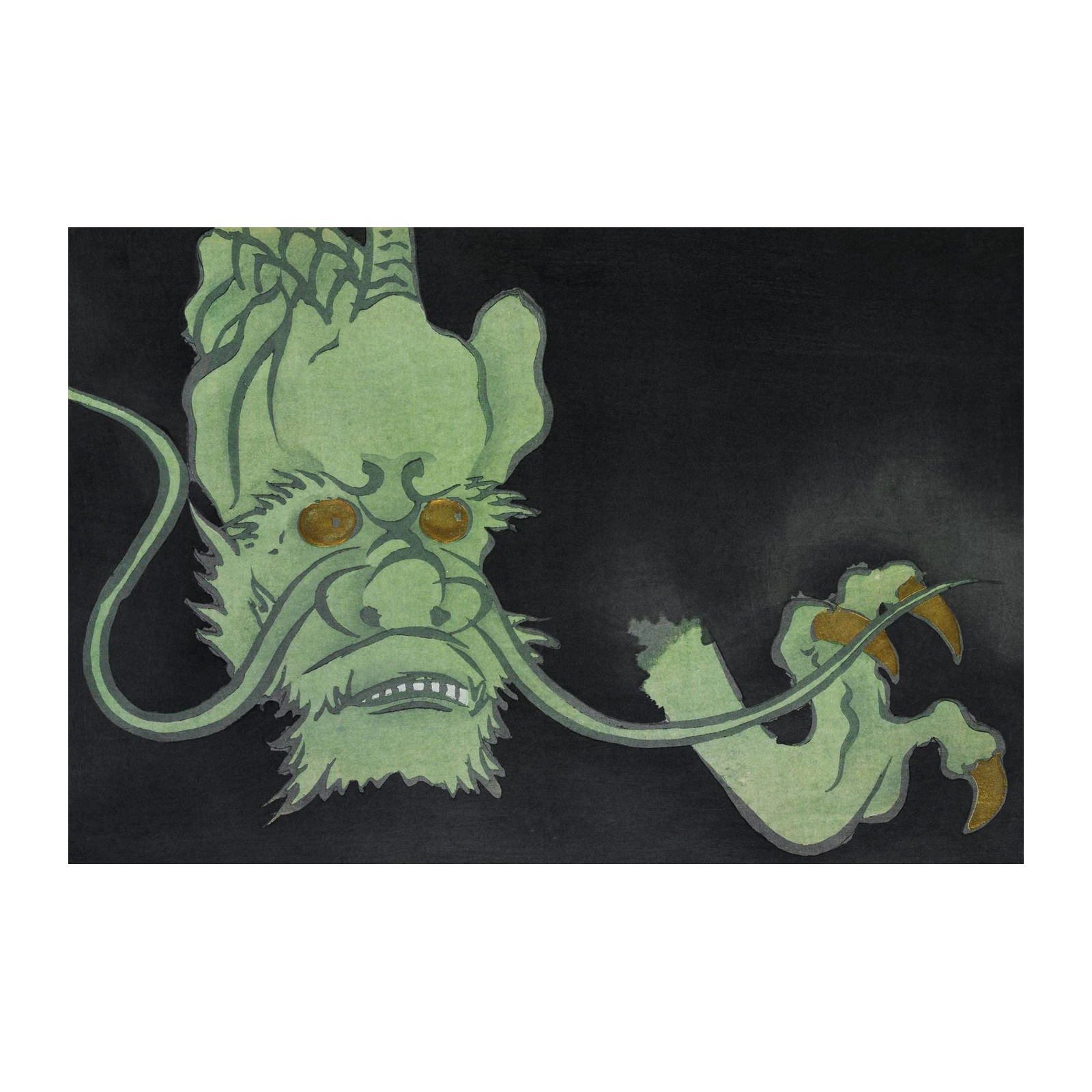 Mystic Green Dragon Asian Art Wall Art
