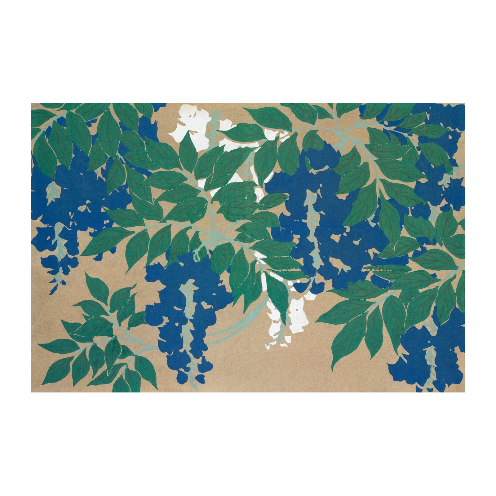 Vibrant Blue Wisteria Botanical Wall Art