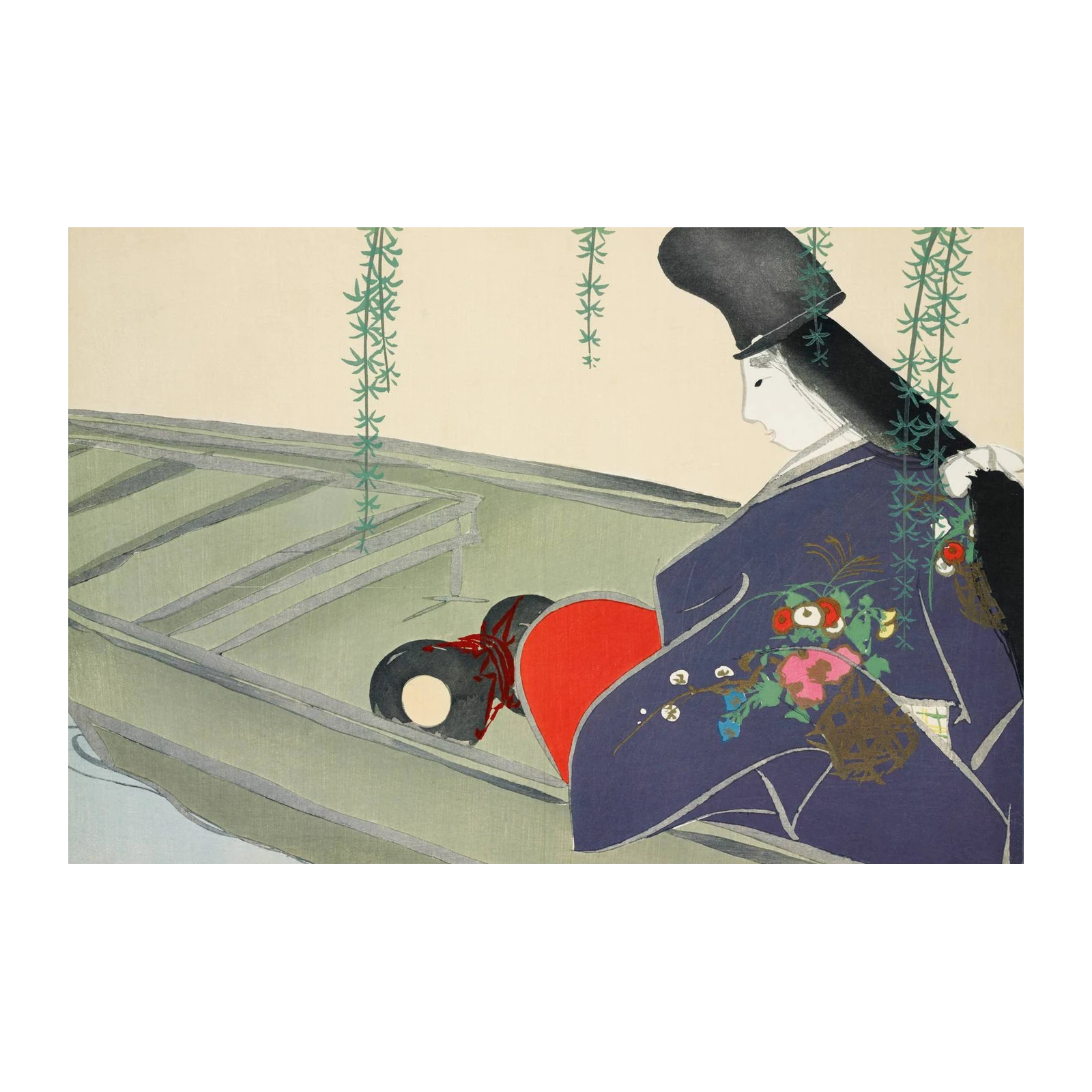 Serene Geisha Boat Ride Wall Art