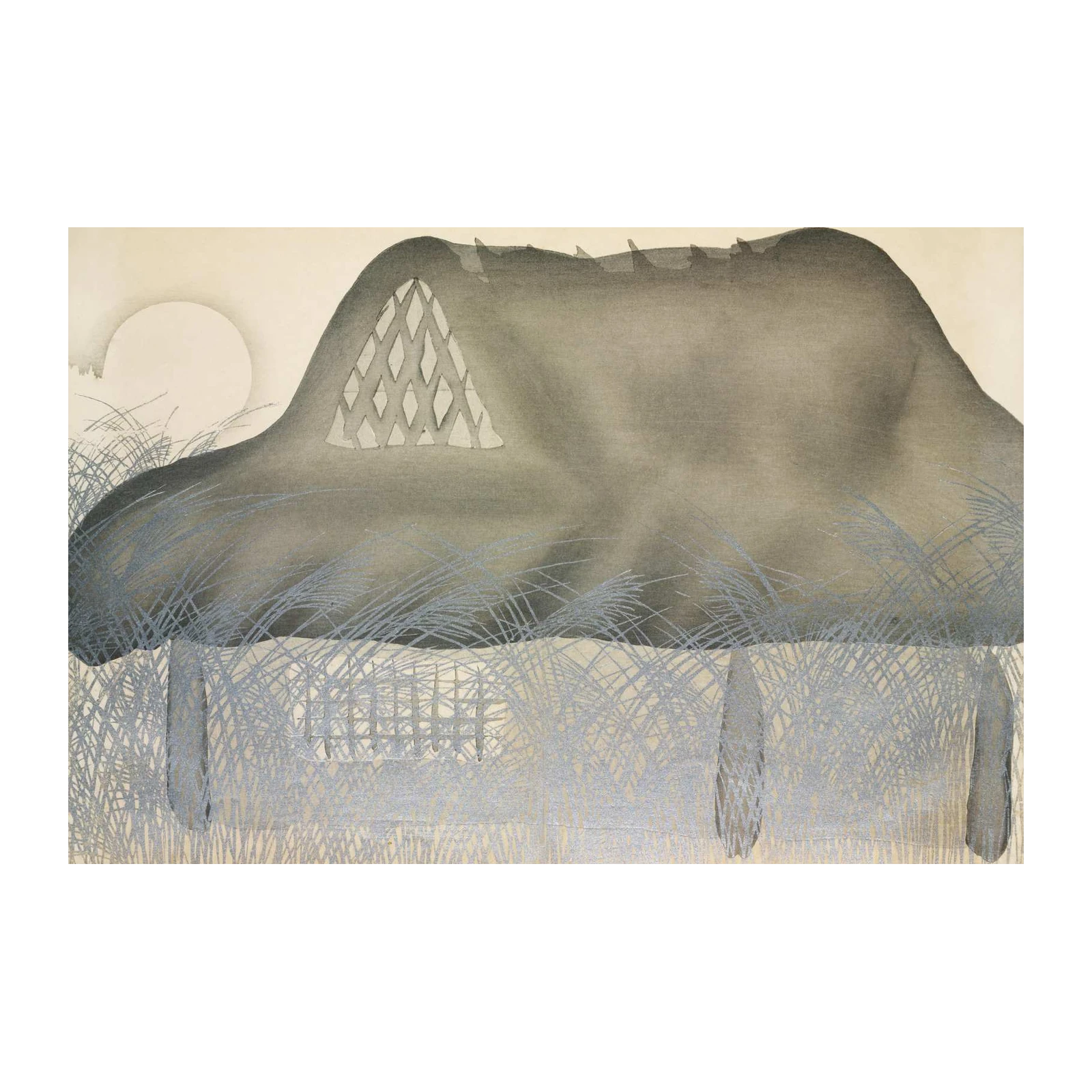 Serene Japanese Hut Landscape Wall Art