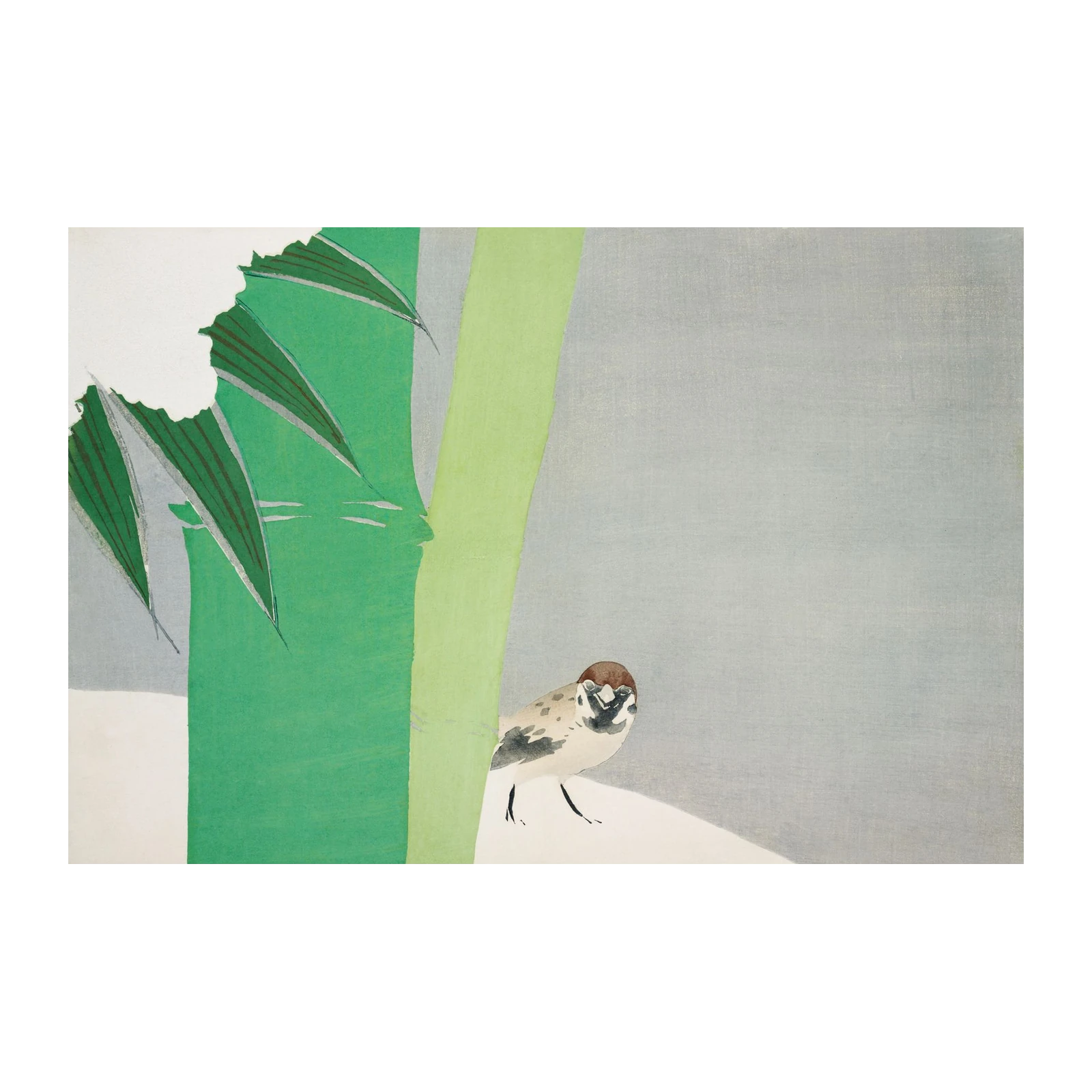 Peaceful Sparrow & Bamboo Zen Wall Art