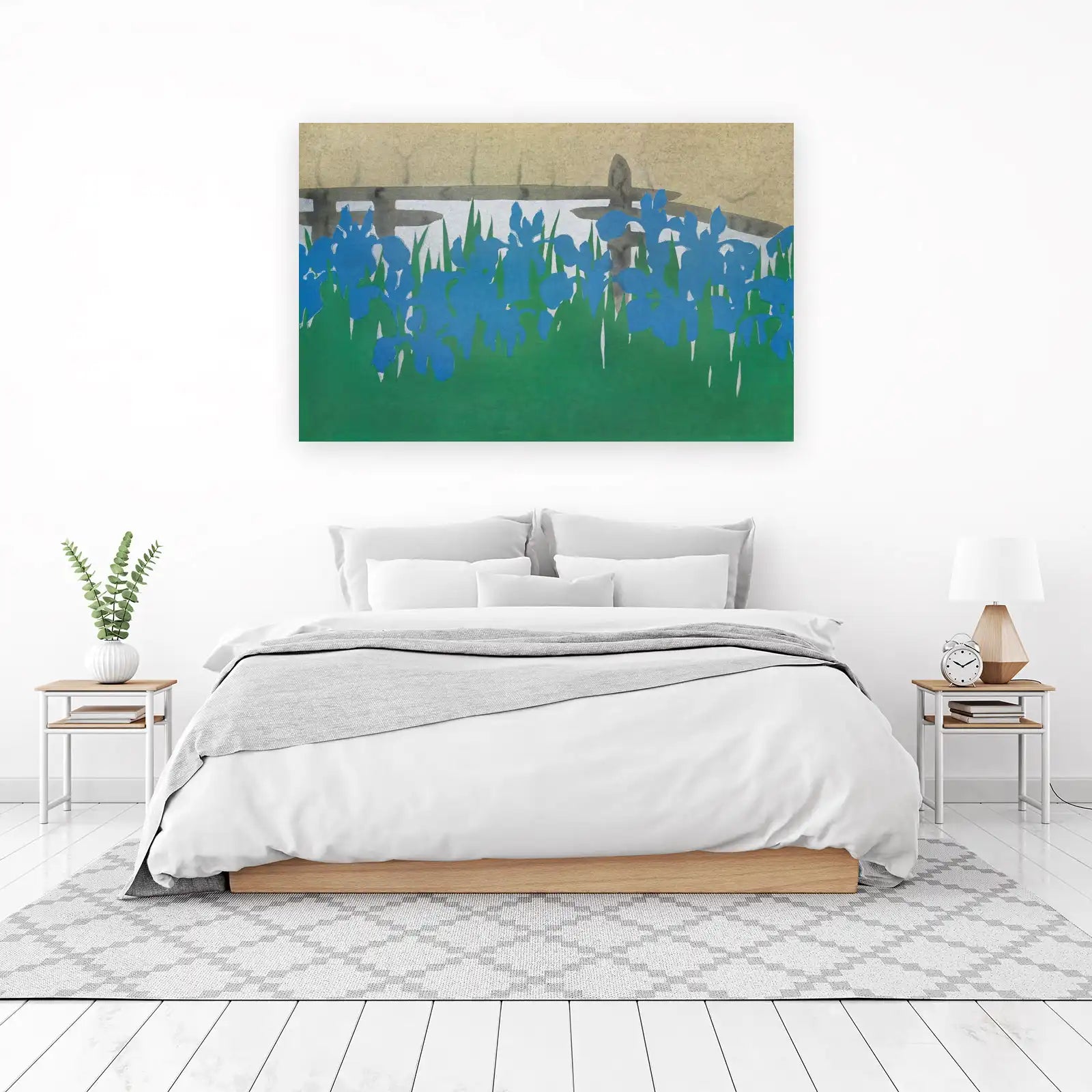 Vibrant Blue Iris Garden Wall Art Art