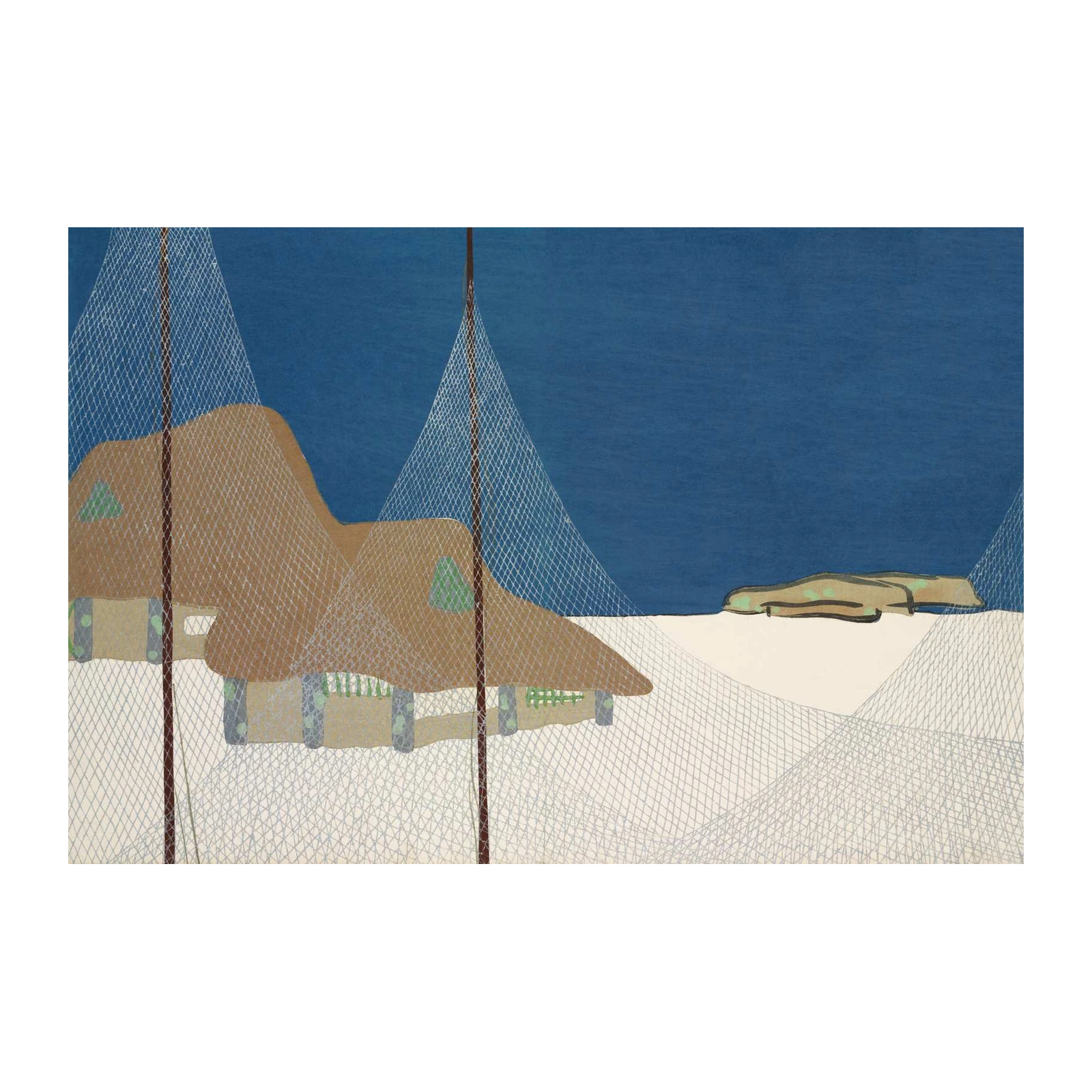 Coastal Serenity Fishing Hut Wall Art