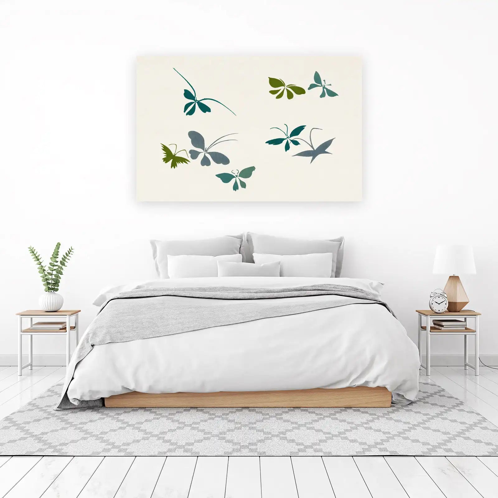 Elegant Floral Butterfly Art Wall Art