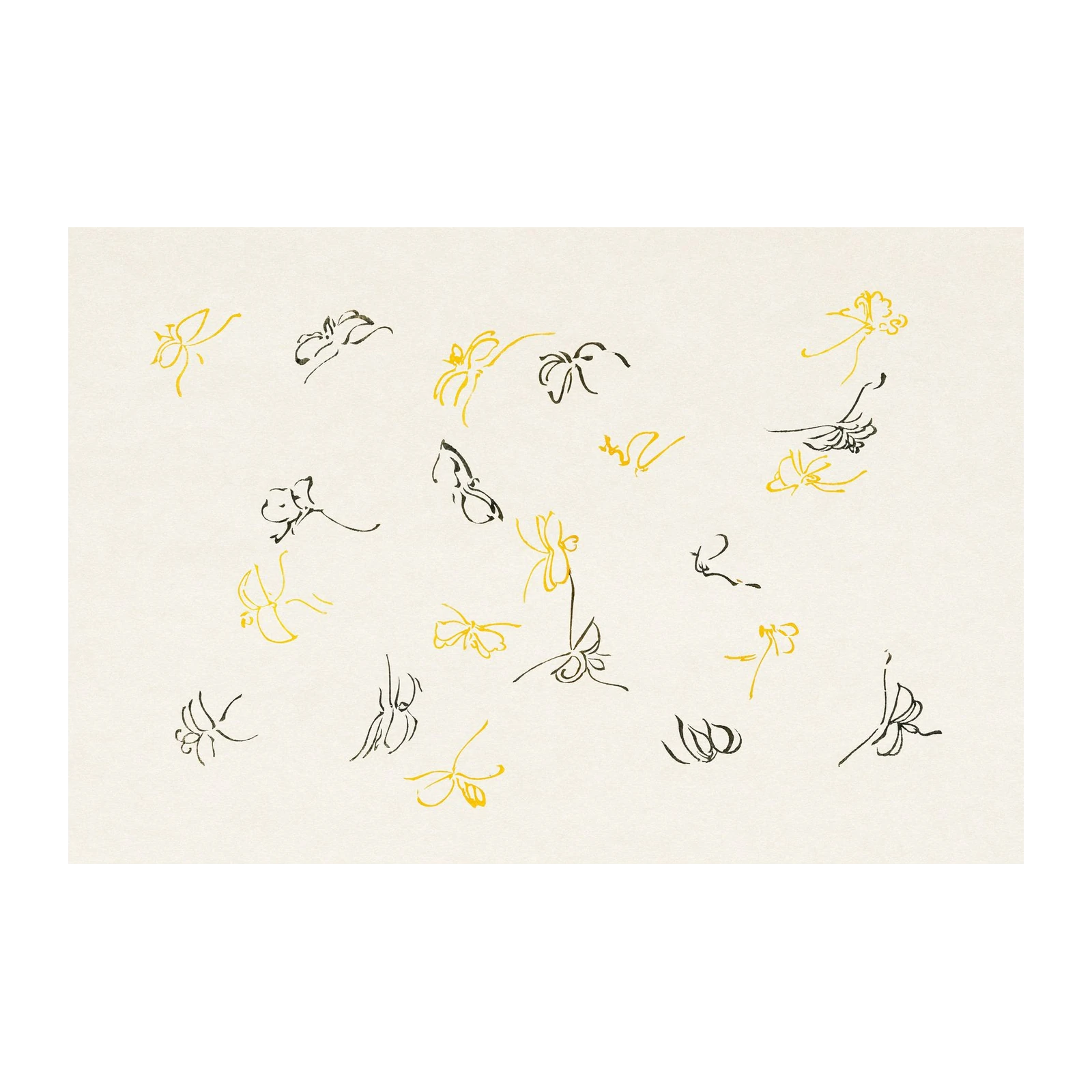 Elegant Floral Swirls Wall Art - Minimalist Wall Art
