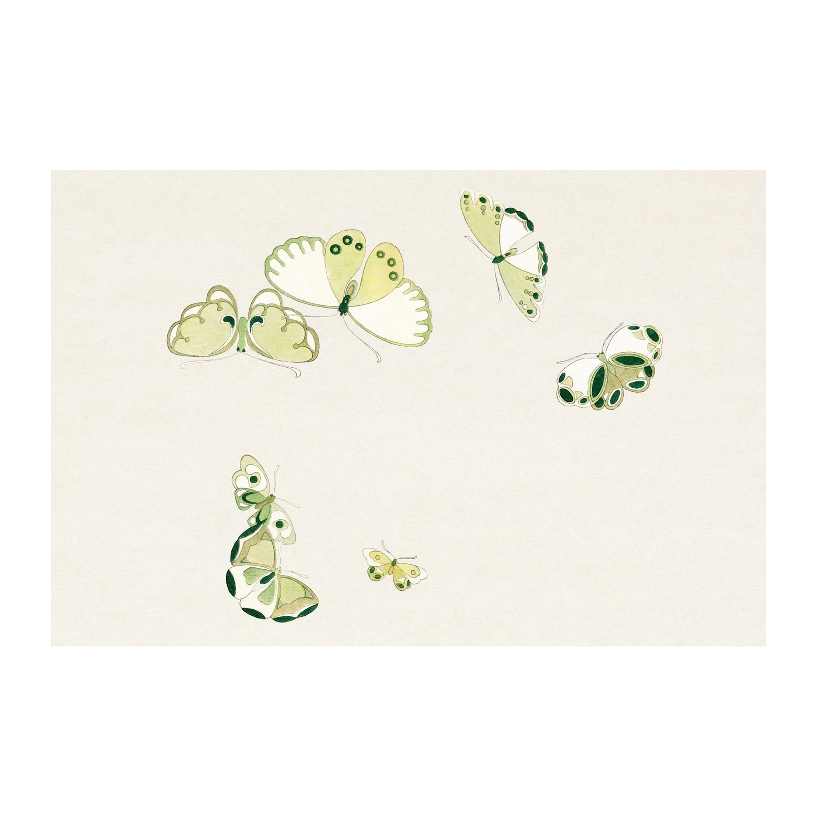 Elegant Green Butterfly Art Wall Art