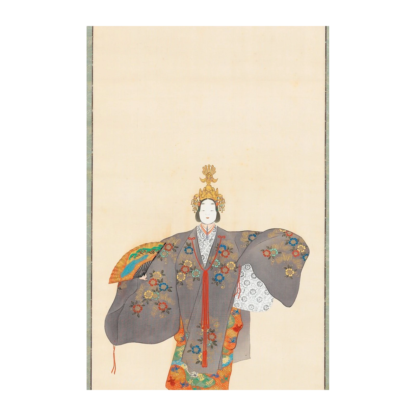 Elegant Japanese Dancer Kabuki Art Wall Art