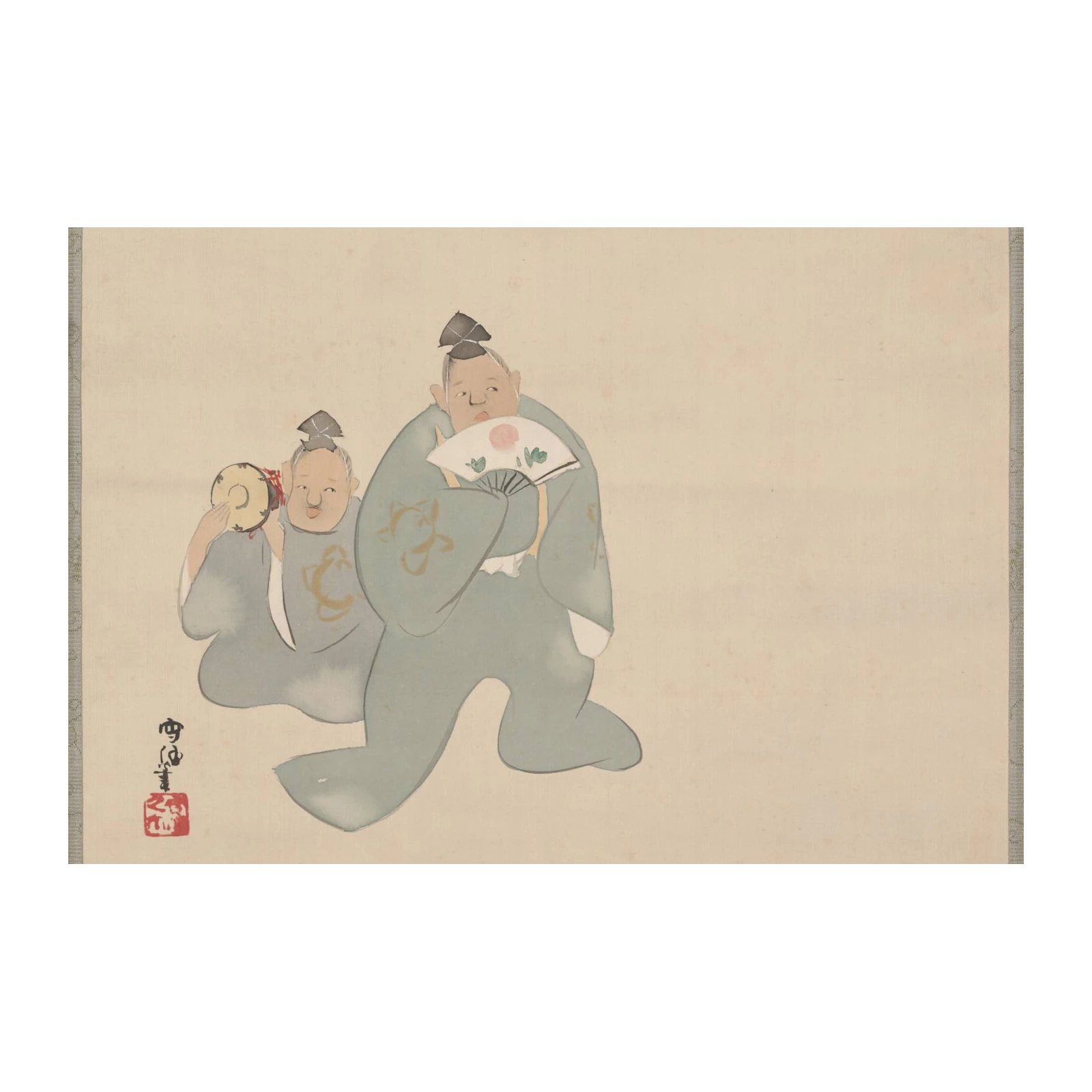 Joyful Geisha Duo Japanese Art Wall Art