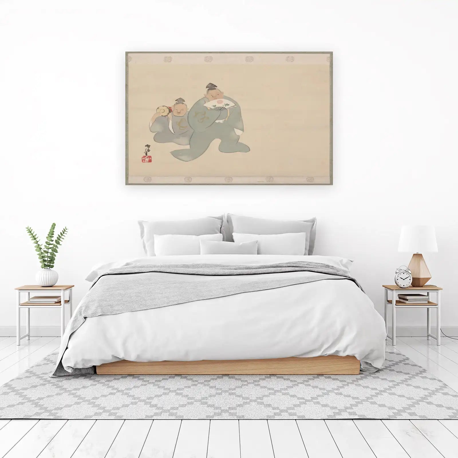 Joyful Geisha Duo Japanese Art Wall Art
