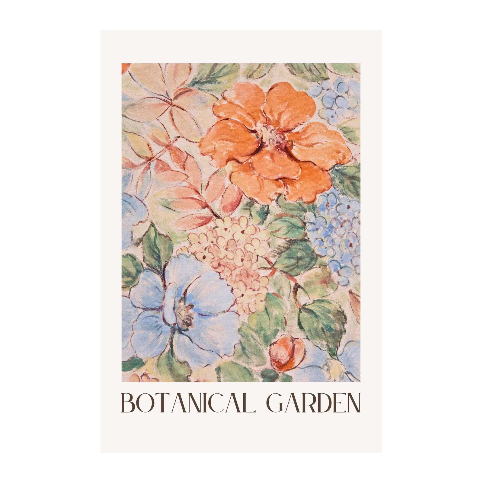 Vintage Botanical Garden Floral Wall Art