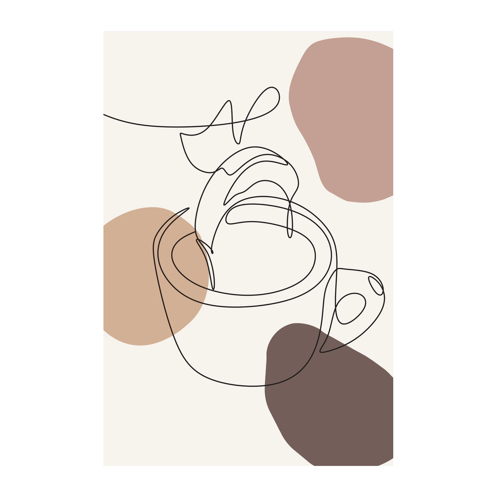 Abstract Coffee Cup Line Art Wall Art