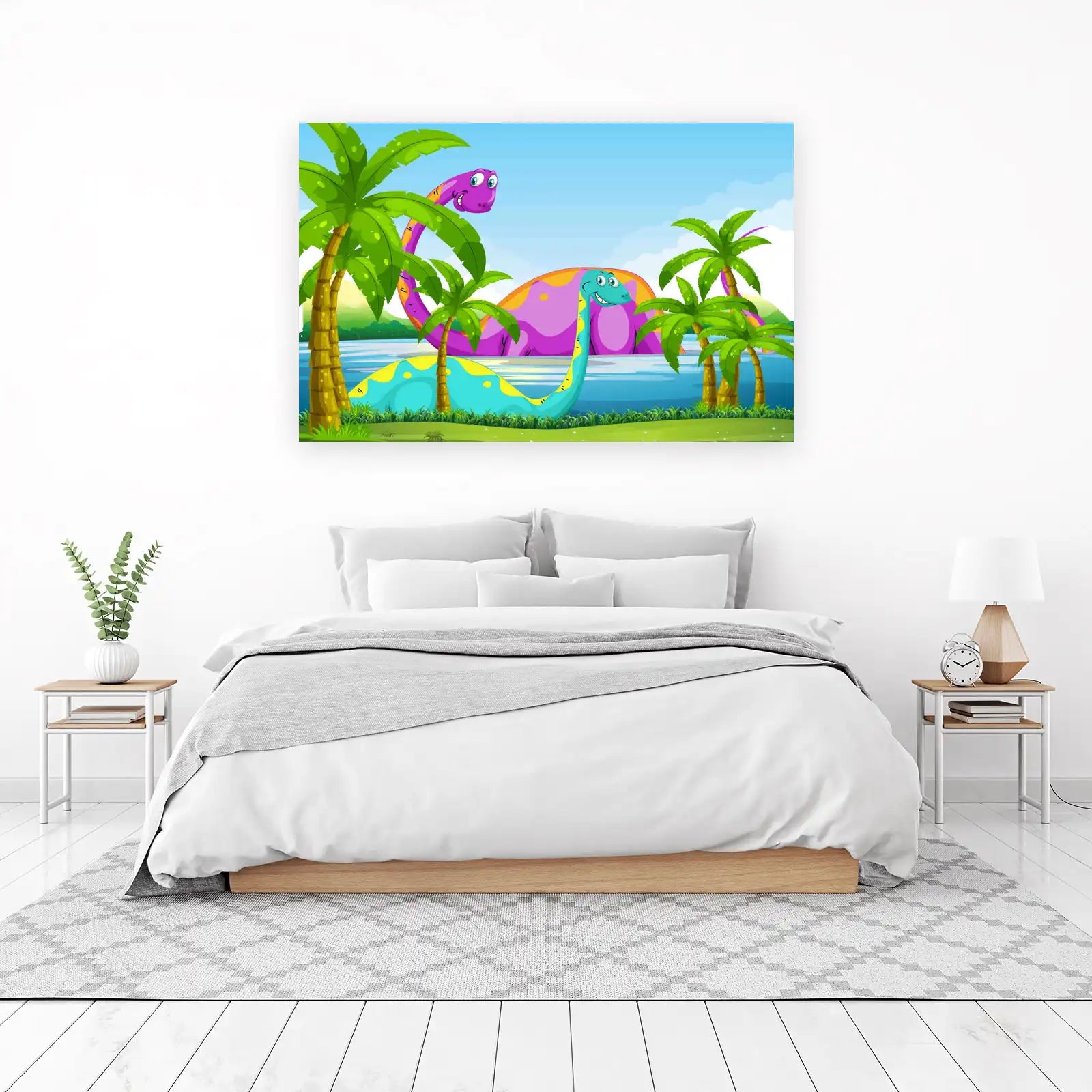 Friendly Dinosaur Jungle Adventure Wall Art