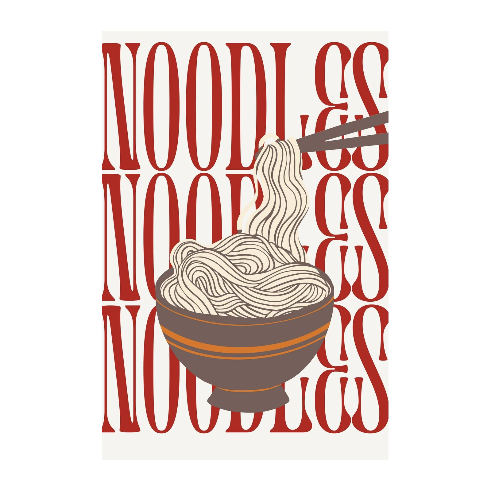 Noodle Lover Bold Typographic Wall Art