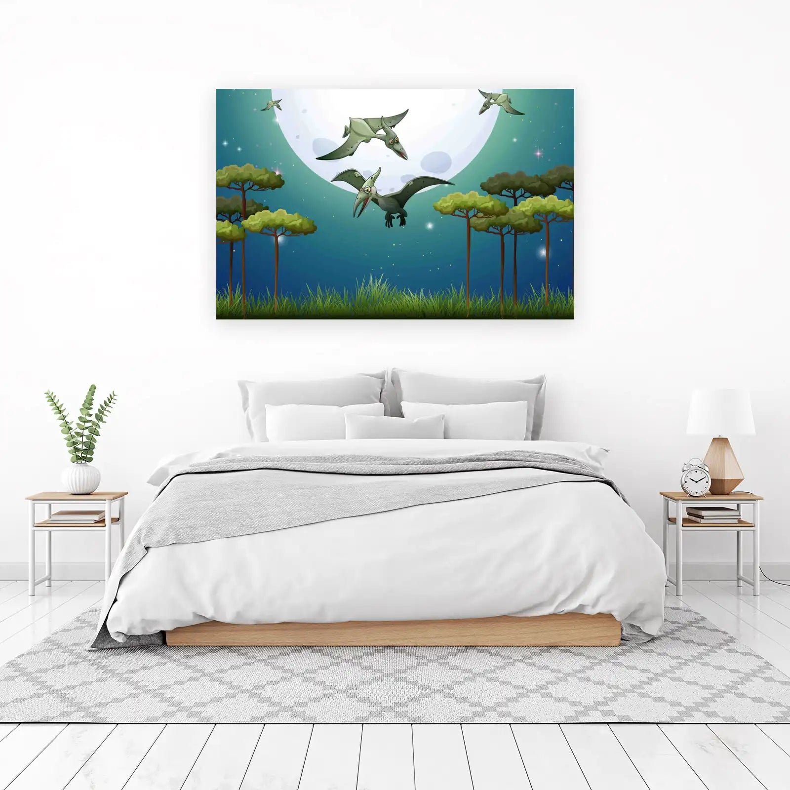 Majestic Pterodactyls Night Sky Wall Art