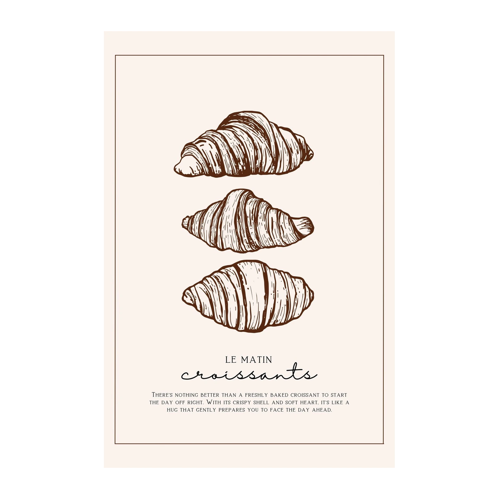 Le Matin Croissant Sketch Wall Art