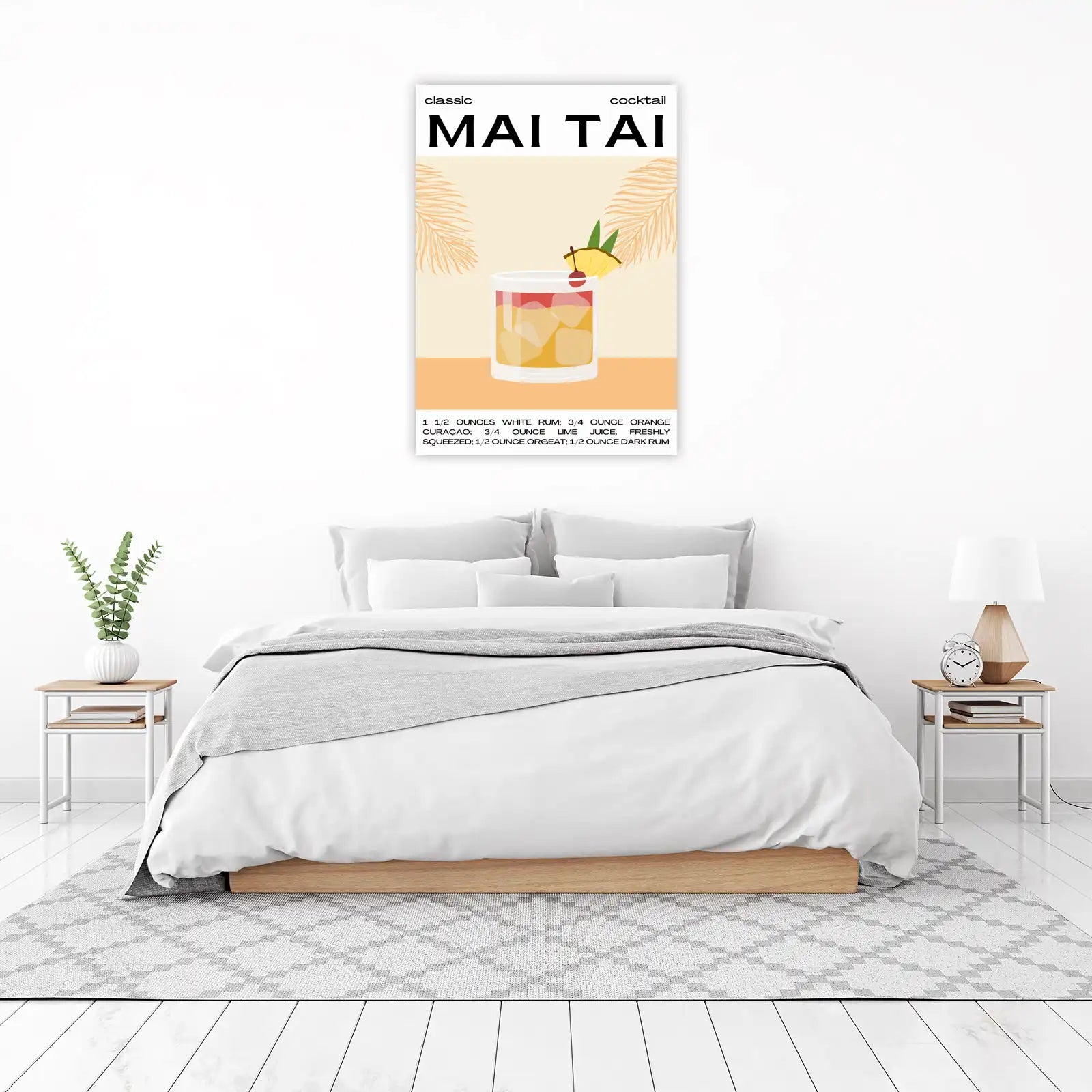Classic Mai Tai Cocktail Recipe Wall Art