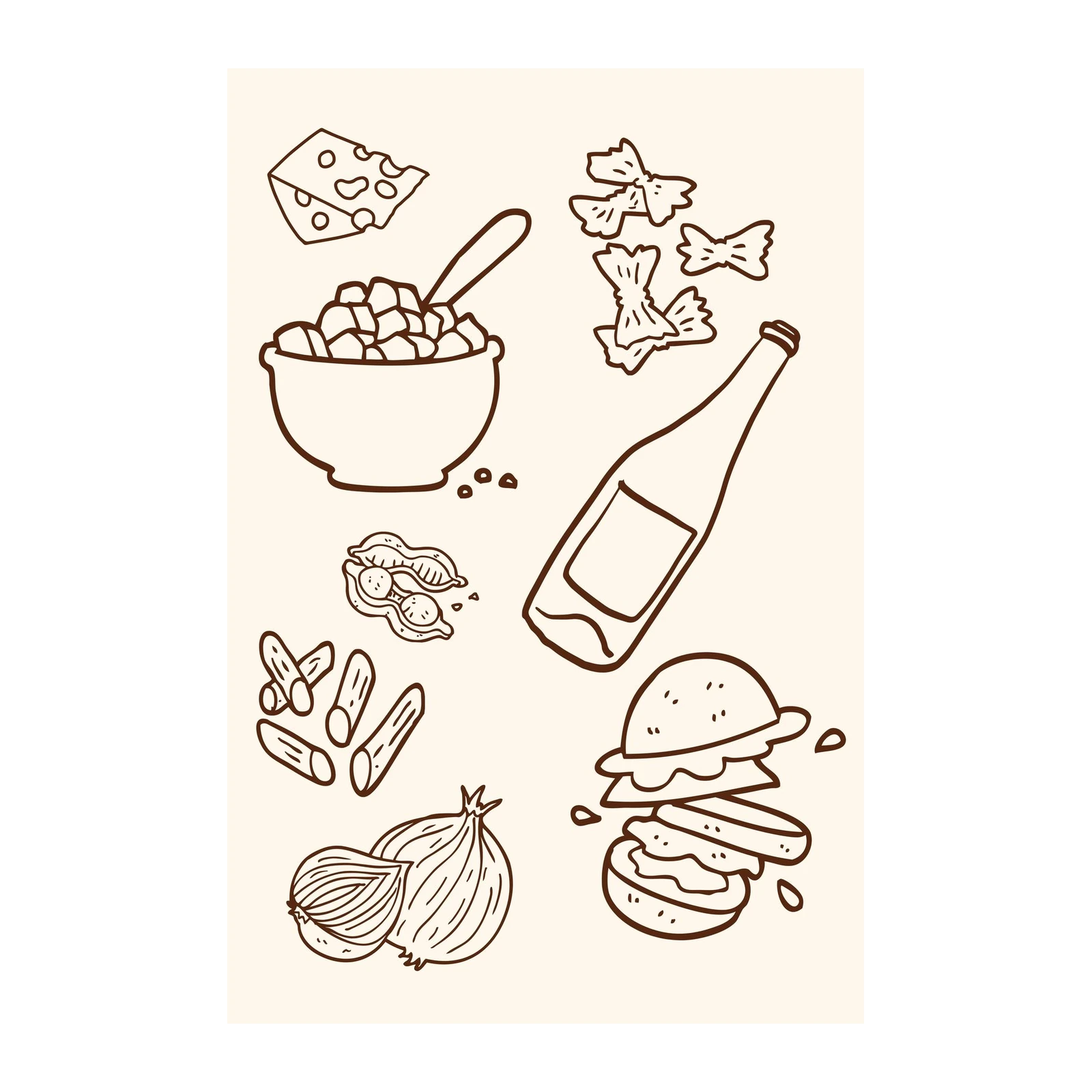 Whimsical Foodie Collage Wall Art