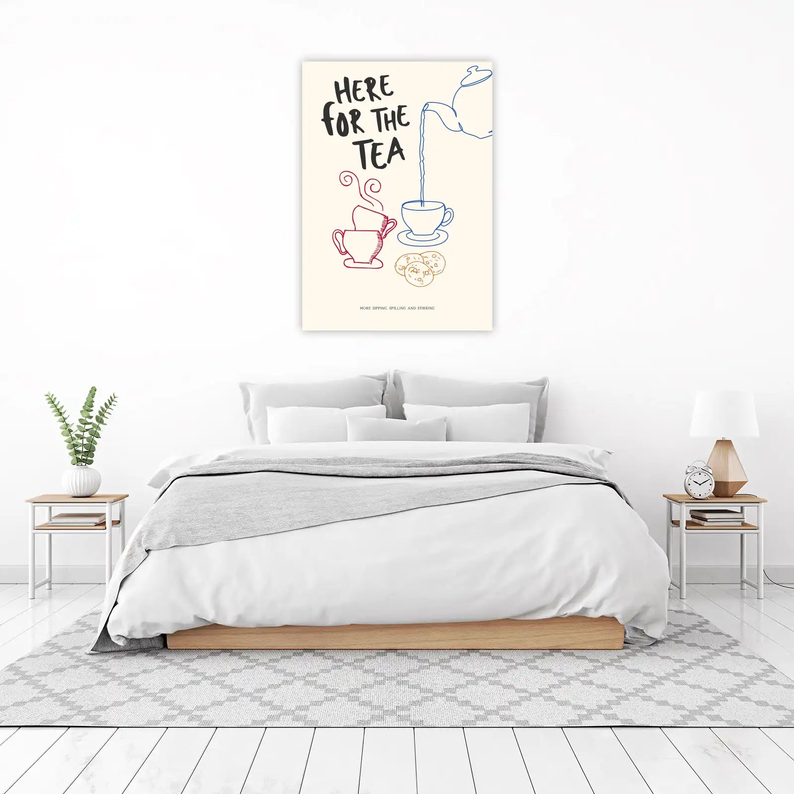 Here For The Tea Minimalist Wall Art