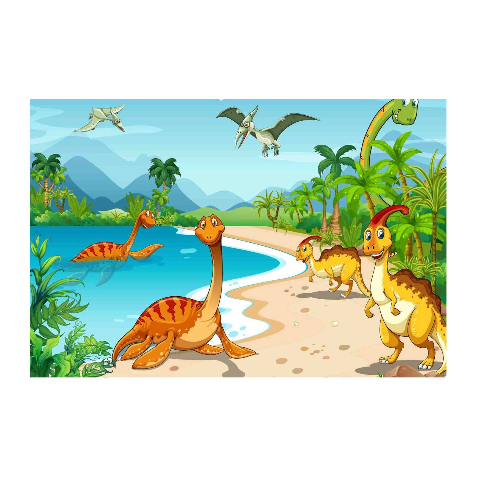 Dinosaur Beach Adventure Wall Art