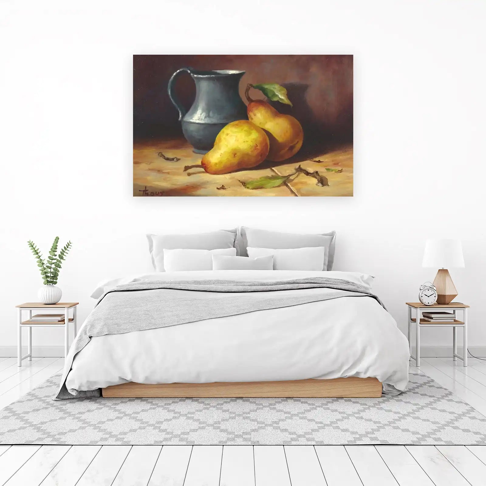 Vibrant Pear Still Life Oil Painting Wall Art