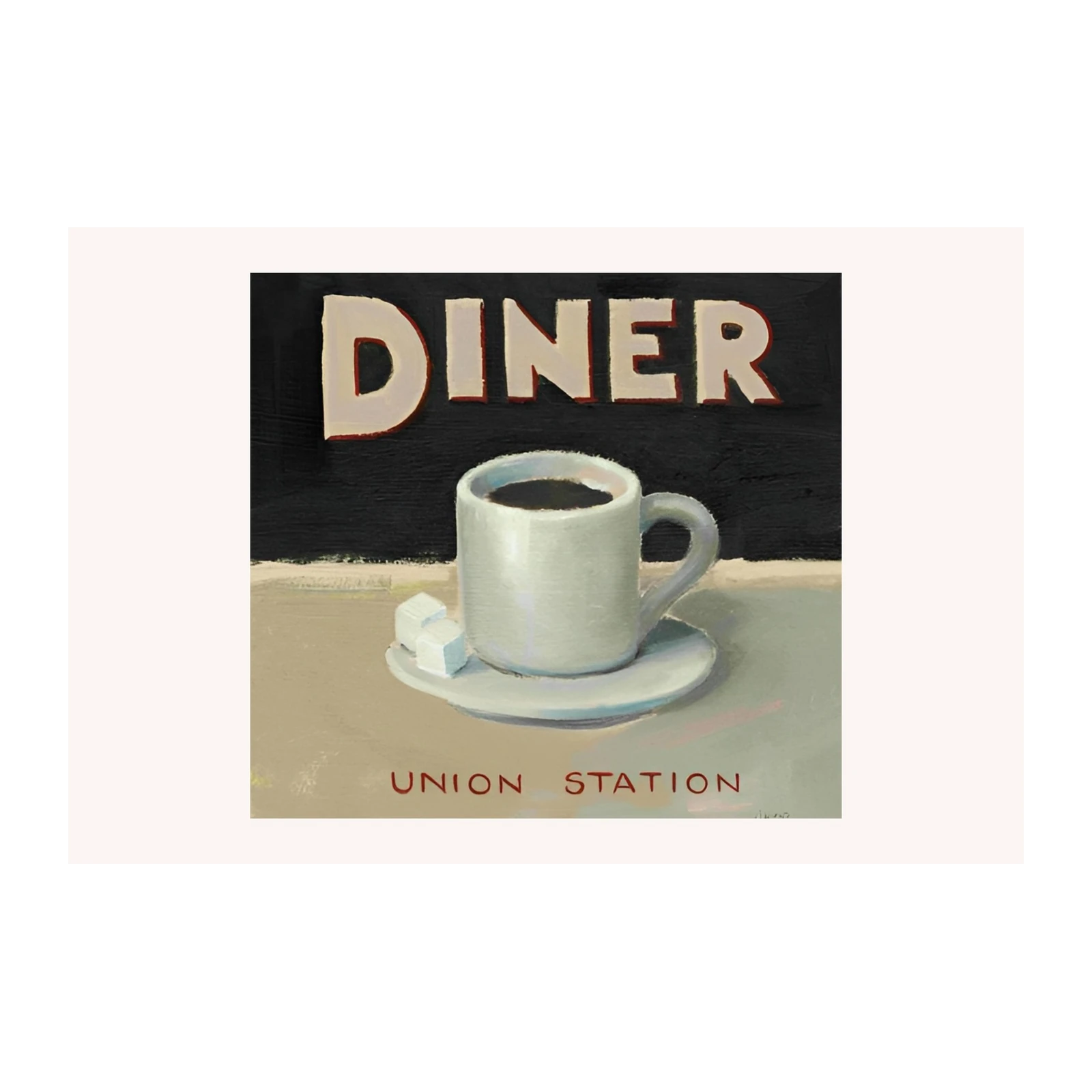 Vintage Diner Coffee Scene Wall Art