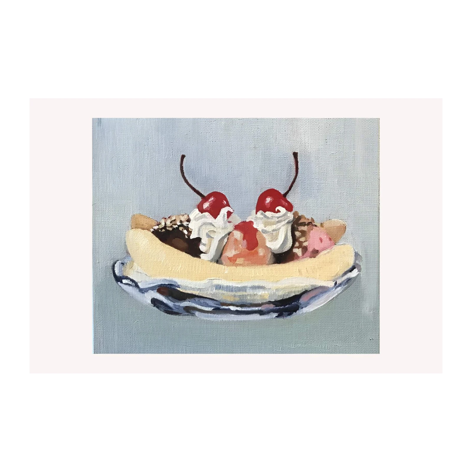 Retro Banana Split Ice Cream Art Wall Art